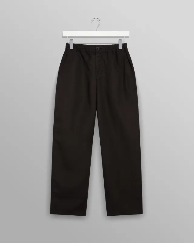 Glencoe - Black Slub Weave Trousers made by Wax London