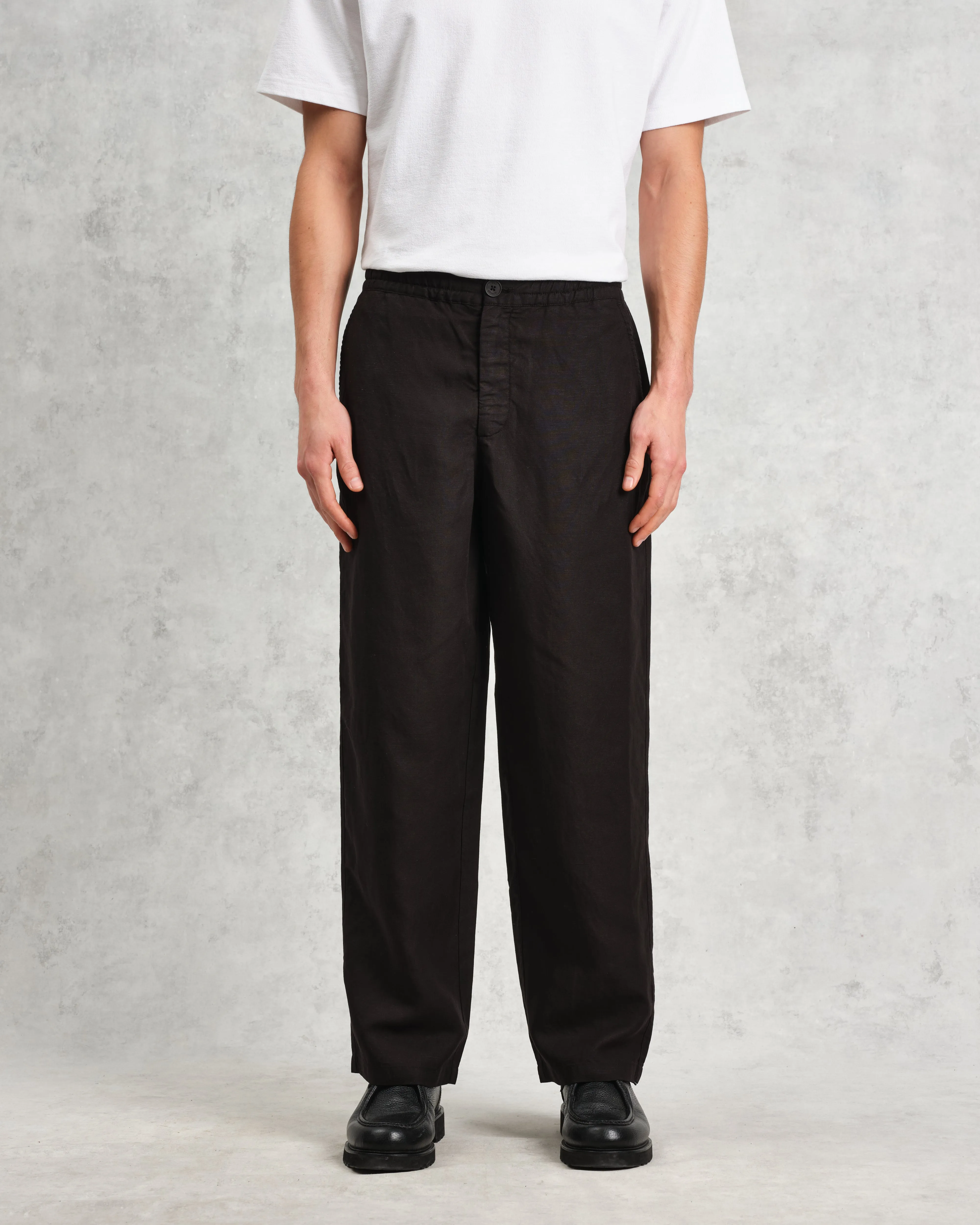 Glencoe - Black Slub Weave Trousers sold by Wax London product image thumbnail 3