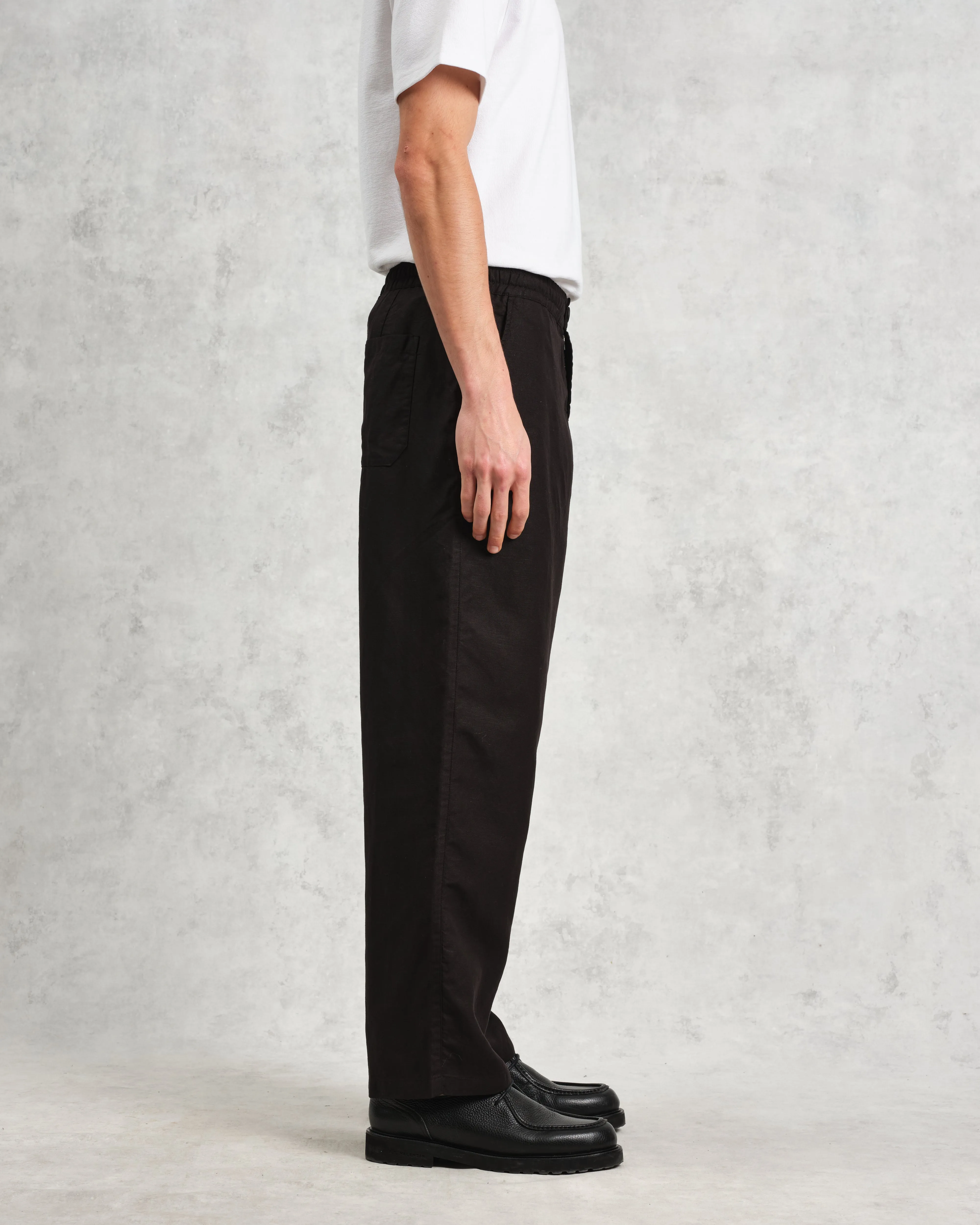 Glencoe - Black Slub Weave Trousers sold by Wax London product image thumbnail 5