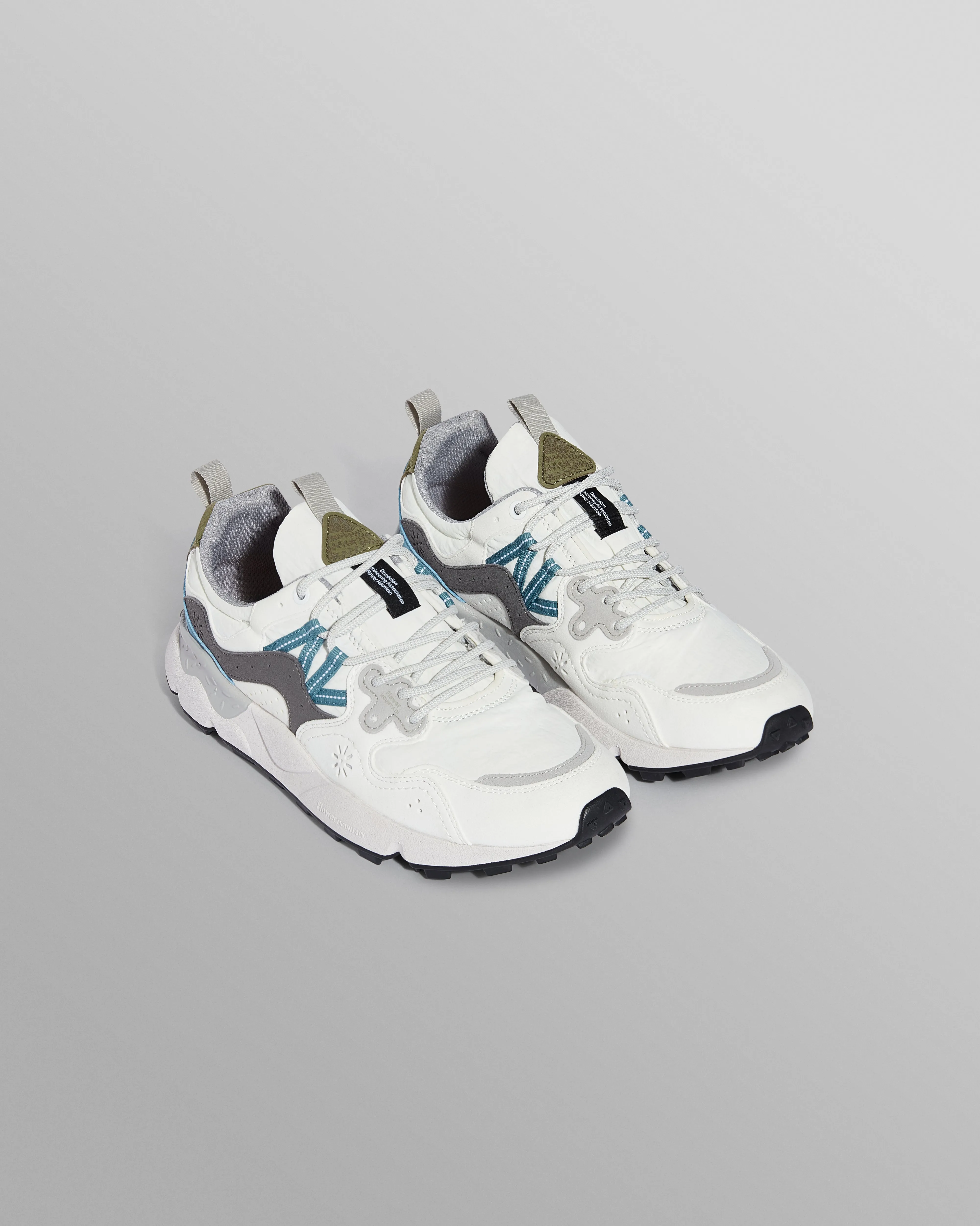 Flower Mountain YAMANO 3 - White And Grey Suede And Nylon Trainers sold by Wax London product image thumbnail 4