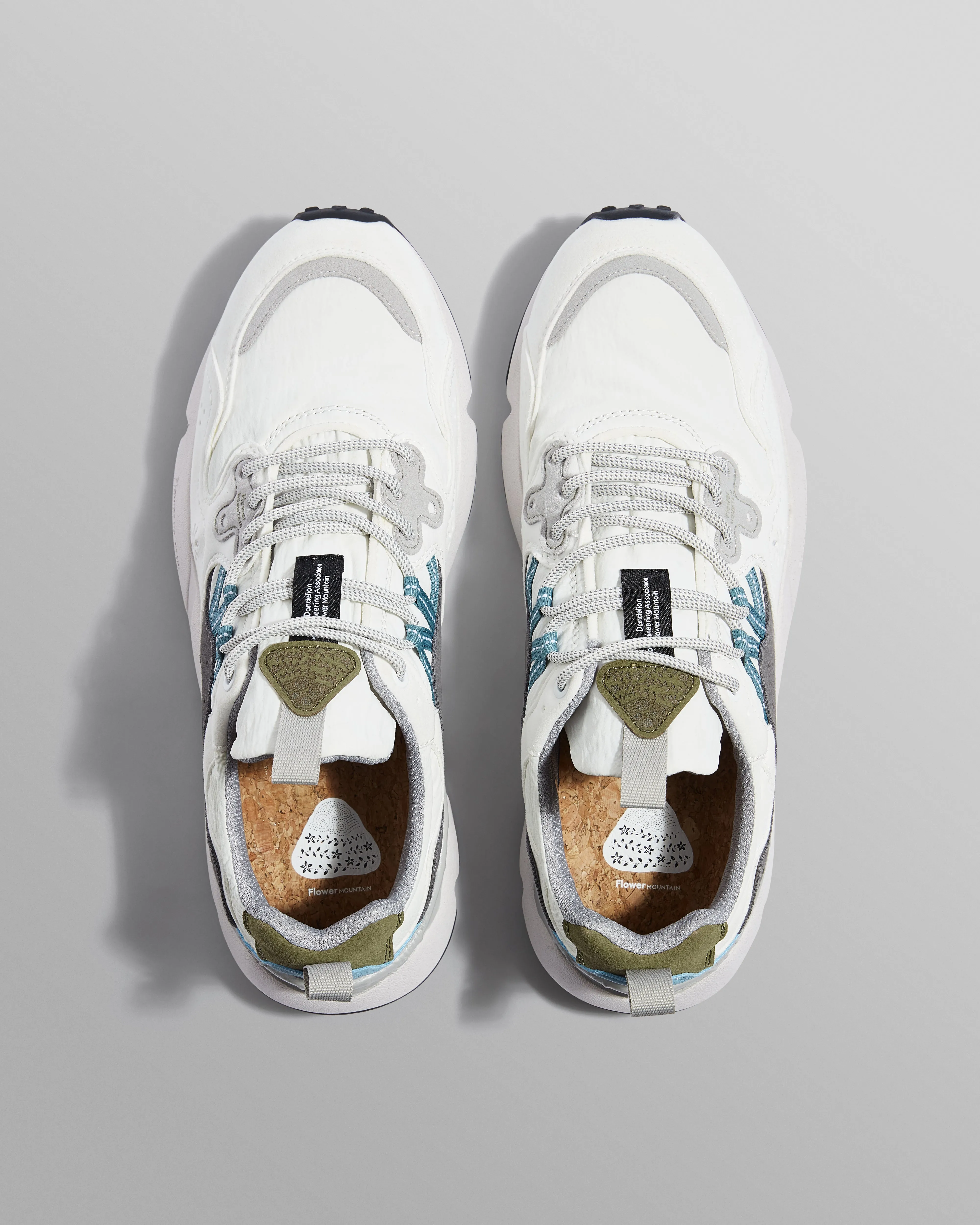 Flower Mountain YAMANO 3 - White And Grey Suede And Nylon Trainers sold by Wax London product image thumbnail 2