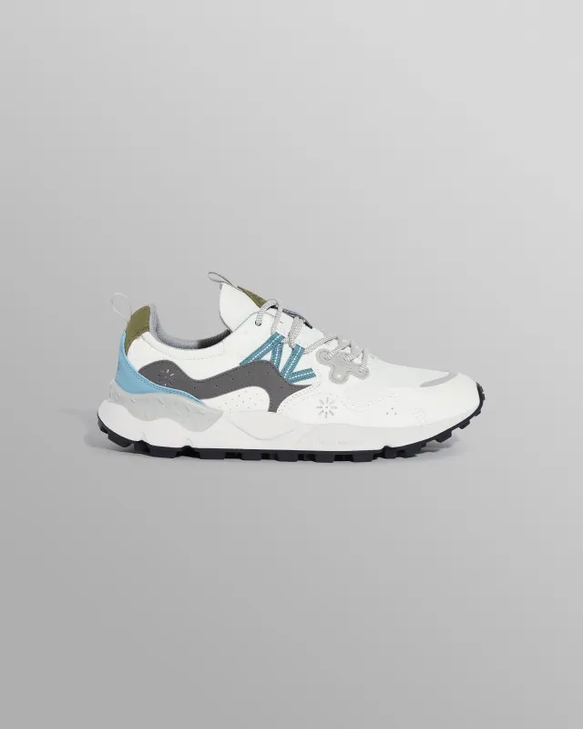Flower Mountain YAMANO 3 - White And Grey Suede And Nylon Trainers sold by Wax London
