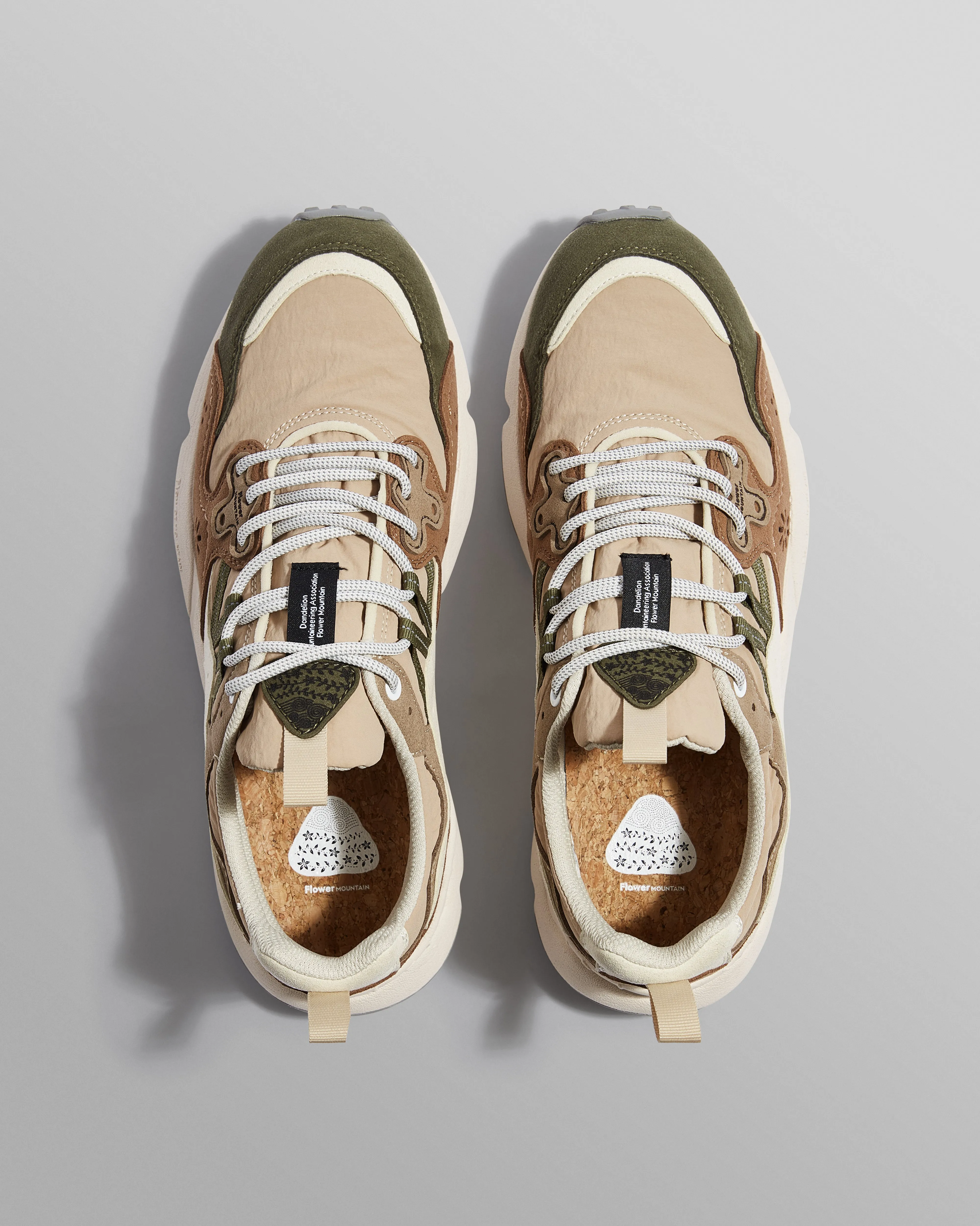Flower Mountain YAMANO 3 - Khaki And Tan Suede And Nylon Trainers sold by Wax London product image thumbnail 2
