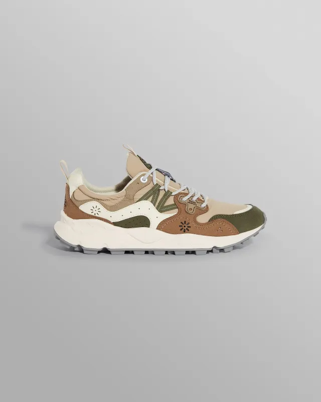 Flower Mountain YAMANO 3 - Khaki And Tan Suede And Nylon Trainers sold by Wax London
