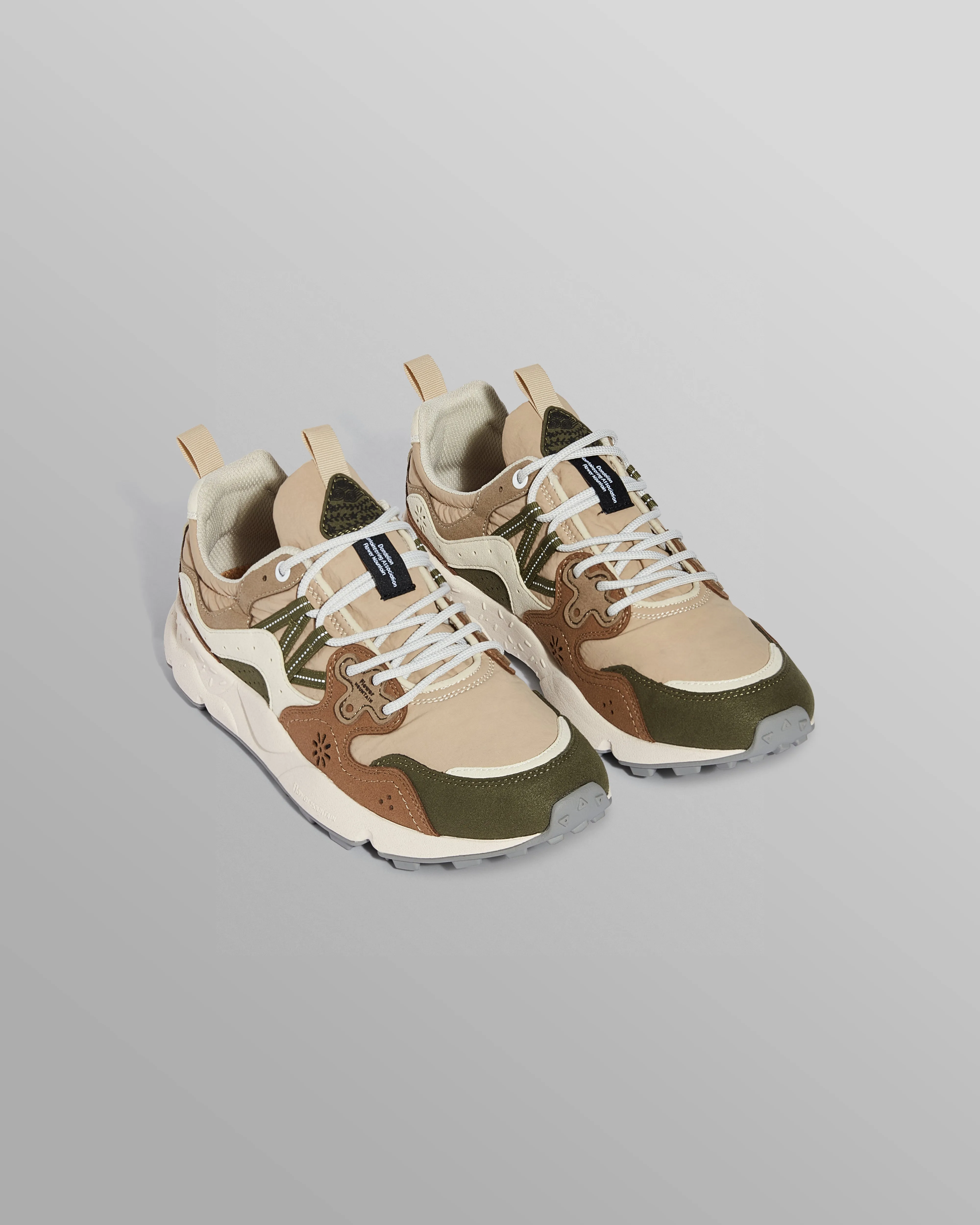 Flower Mountain YAMANO 3 - Khaki And Tan Suede And Nylon Trainers sold by Wax London product image thumbnail 4