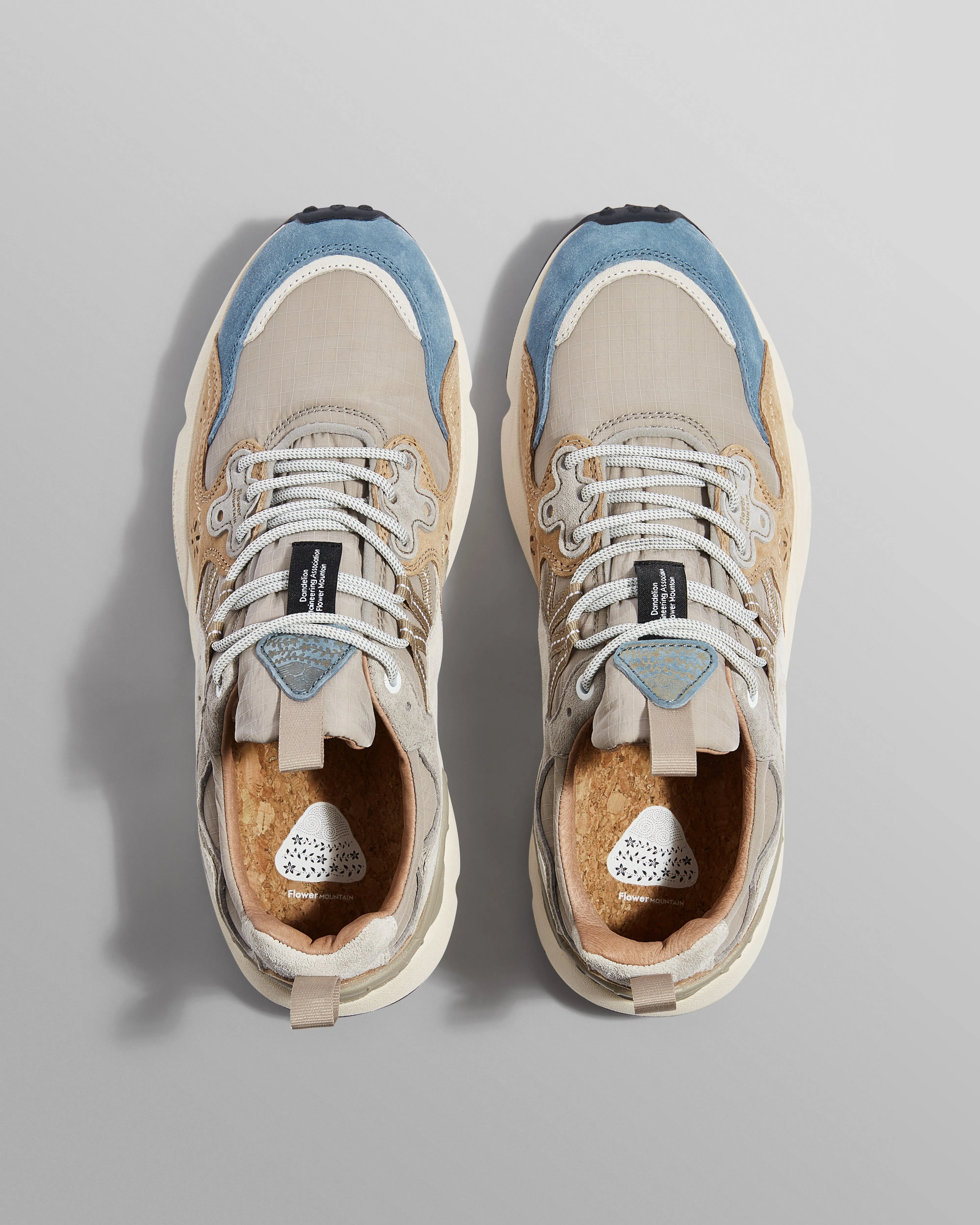 Flower Mountain YAMANO 3 - Grey And Blue Suede And Nylon-Ripstop Trainers sold by Wax London product image thumbnail 2