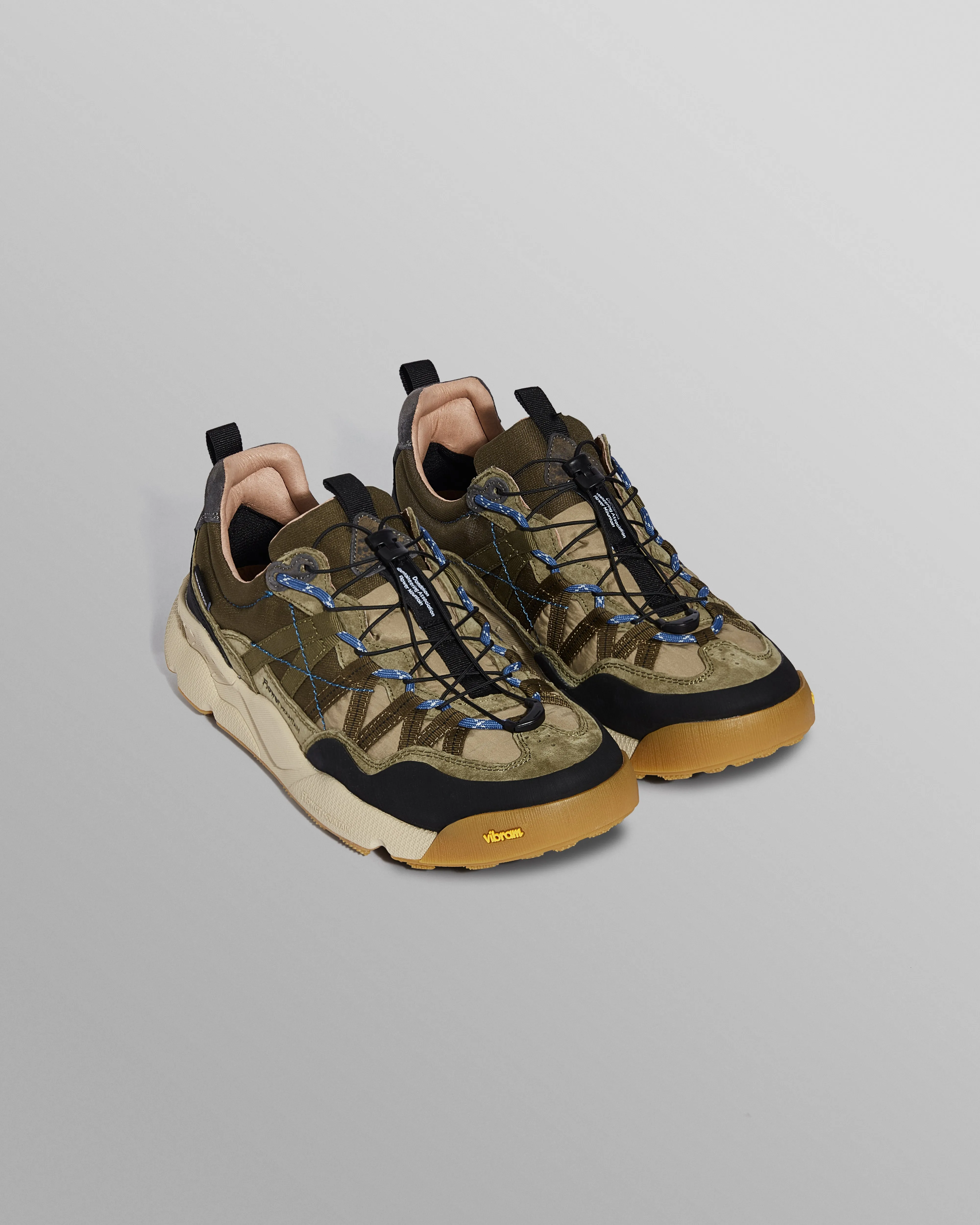 Flower Mountain IWANO 2 - Khaki And Black Waterproof Eco Suede And Nylon Trainers sold by Wax London product image thumbnail 4