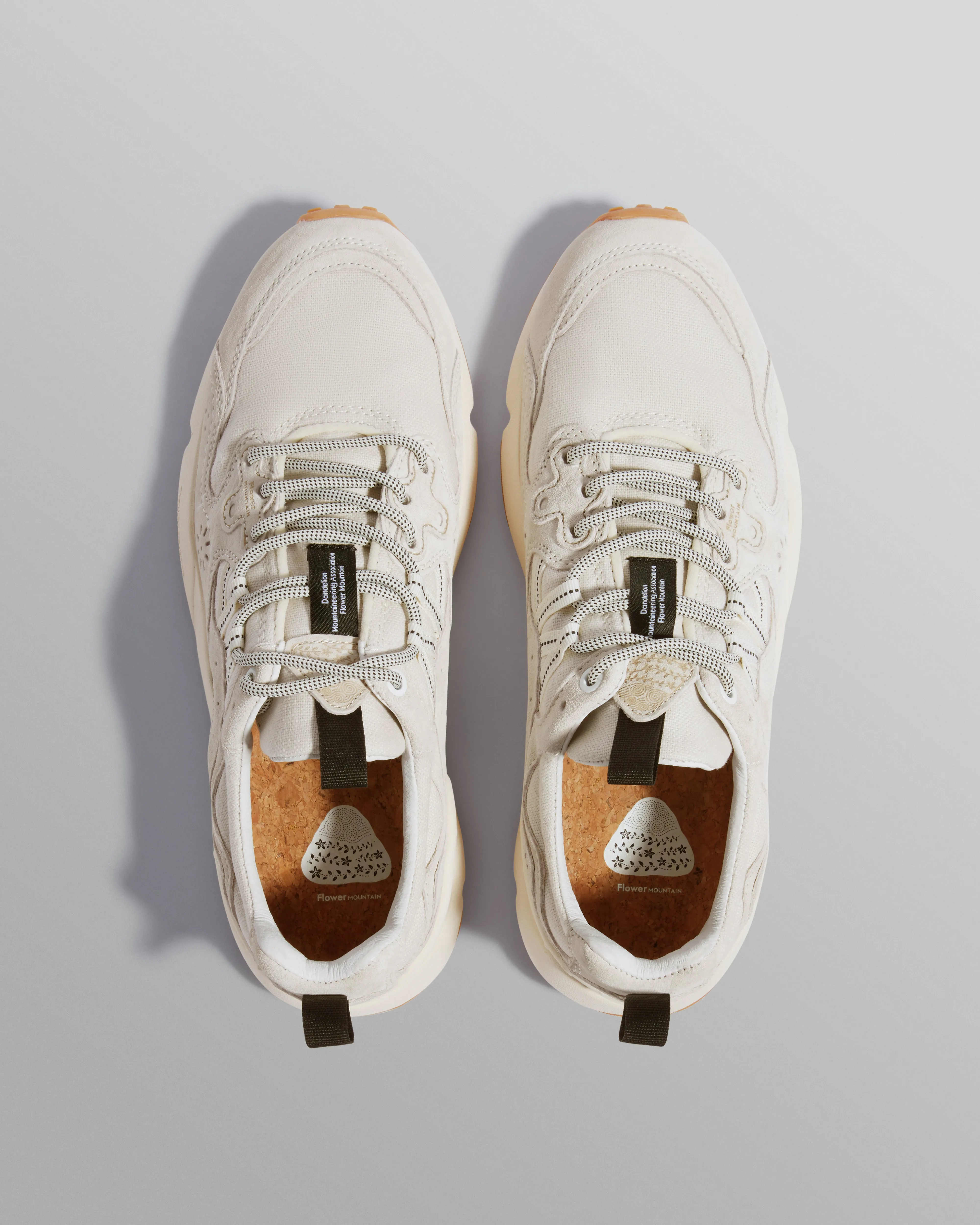 Flower Mountain YAMANO 3 - Beige Suede And Cotton Cloth Trainers sold by Wax London product image thumbnail 2