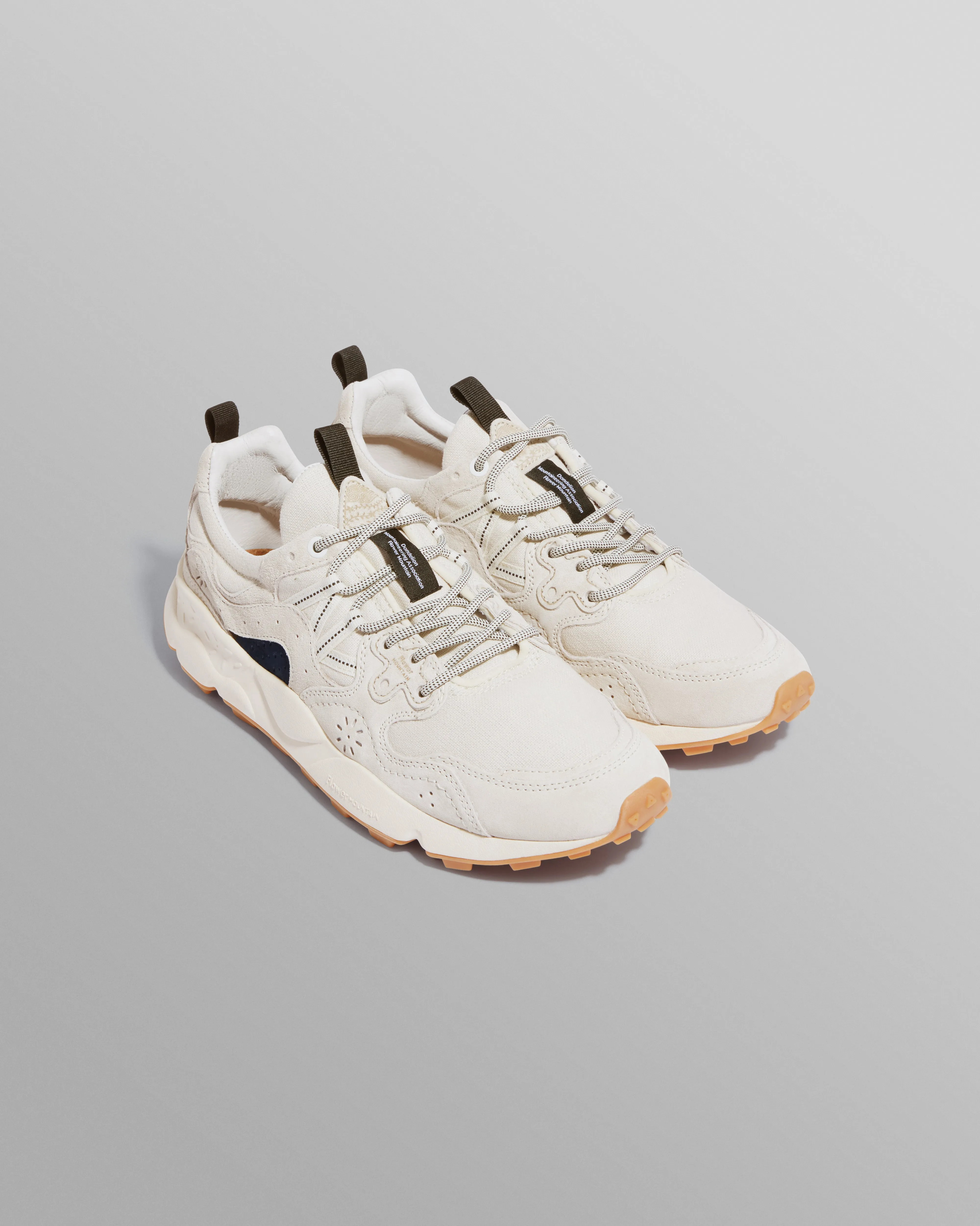 Flower Mountain YAMANO 3 - Beige Suede And Cotton Cloth Trainers sold by Wax London product image thumbnail 4