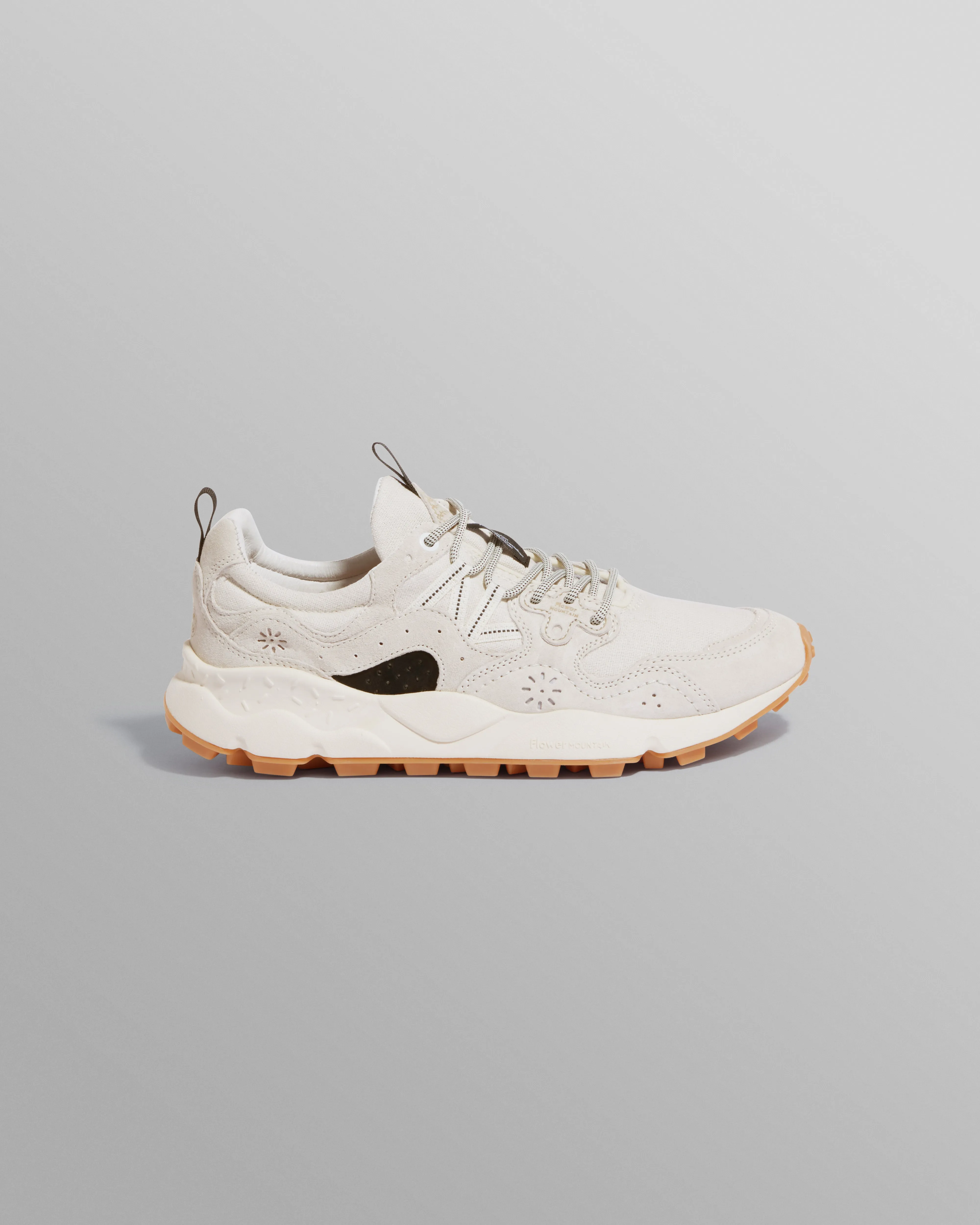 Flower Mountain YAMANO 3 - Beige Suede And Cotton Cloth Trainers sold by Wax London
