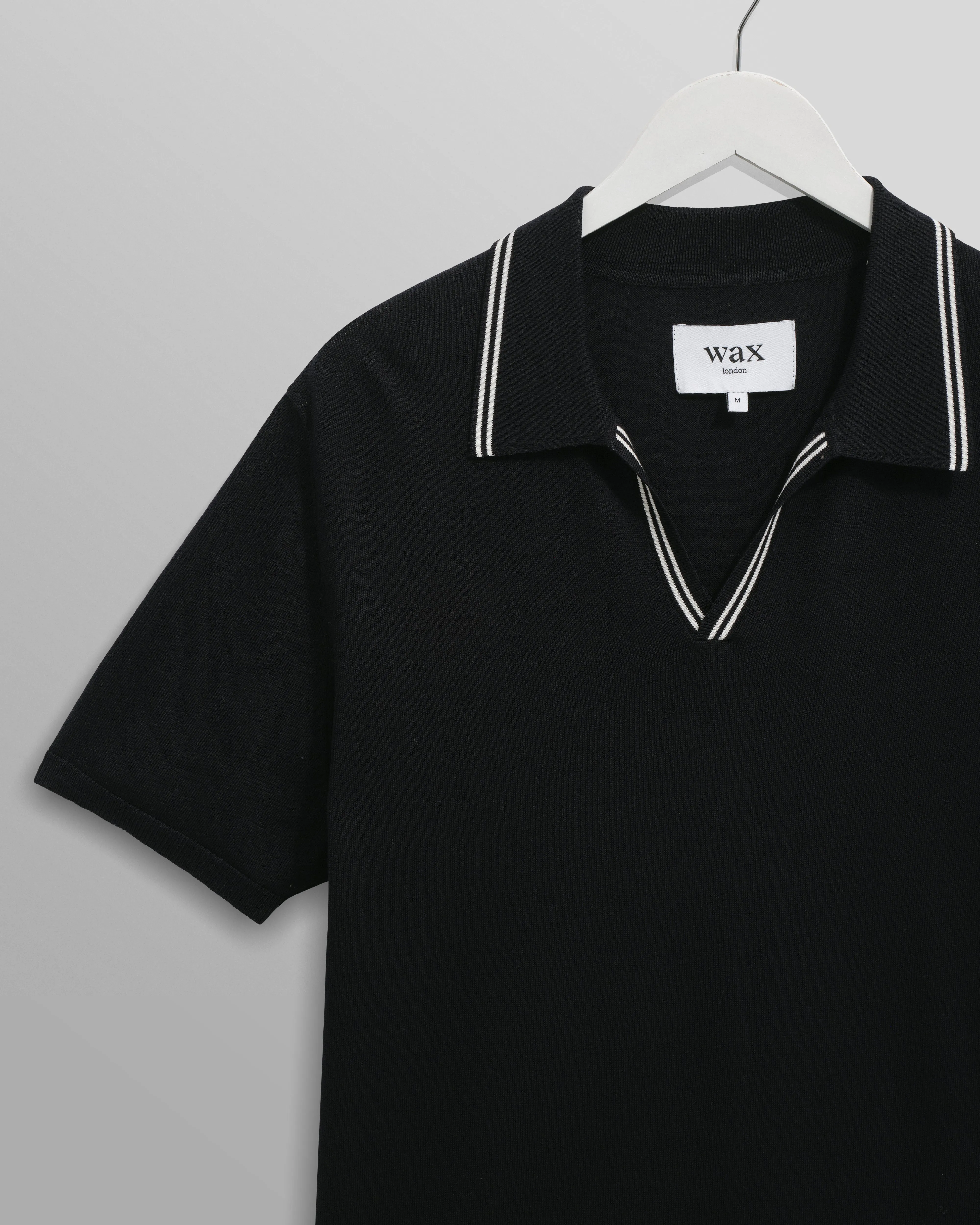 Siena - Navy Fine Gauge Cotton Polo sold by Wax London product image thumbnail 2