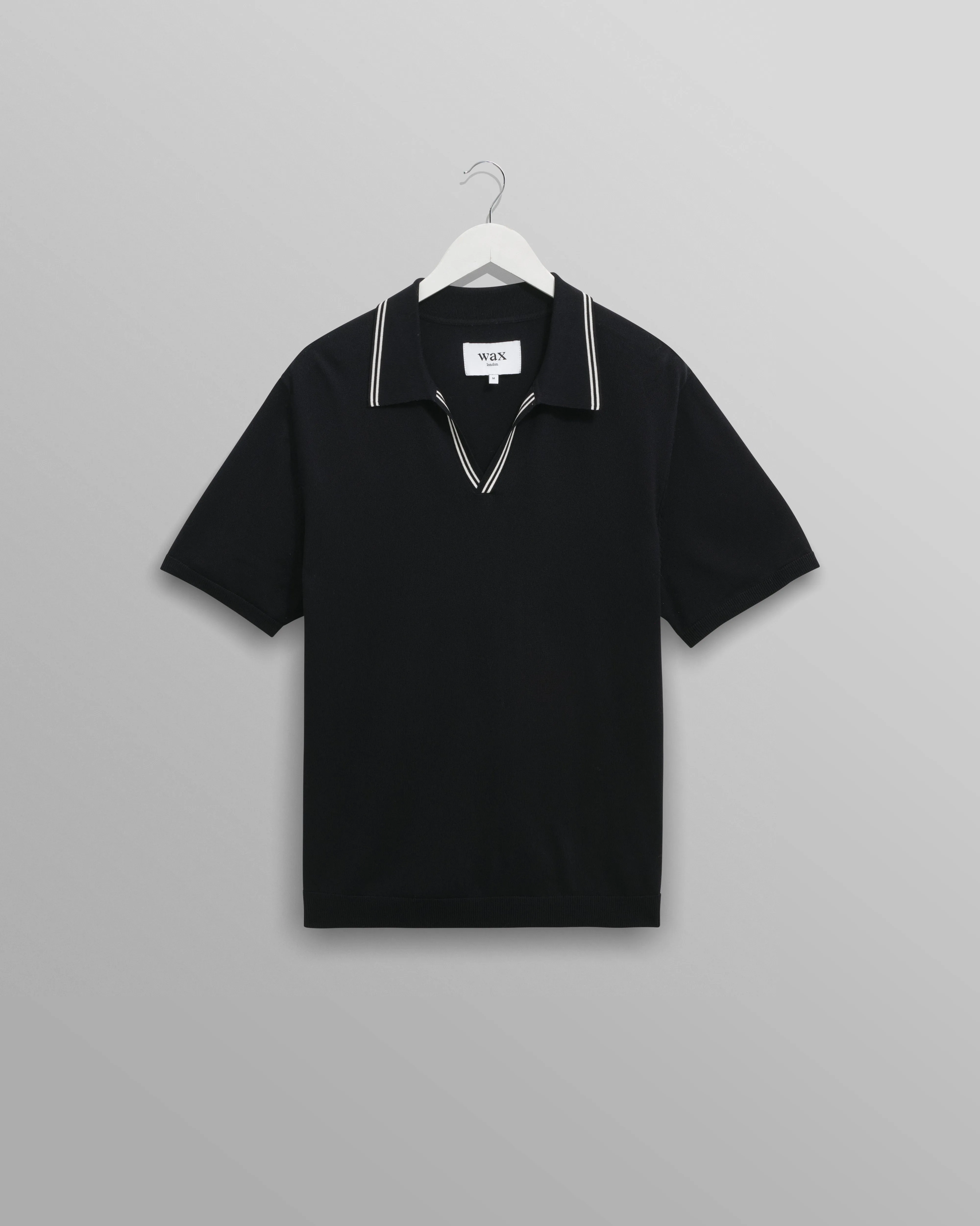 Siena - Navy Fine Gauge Cotton Polo sold by Wax London