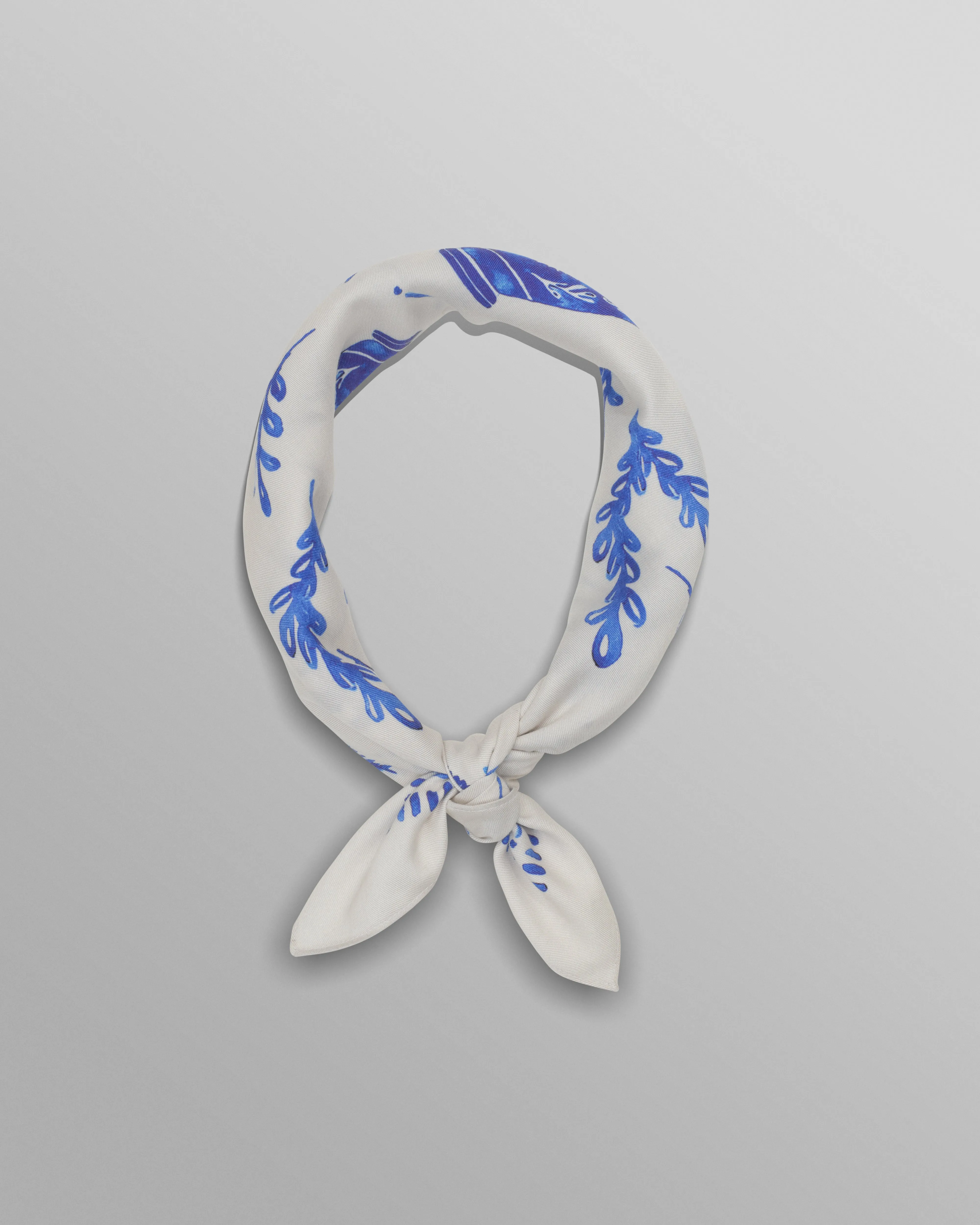 Sloane - White And Blue Doodle Neck Scarf sold by Wax London product image thumbnail 2