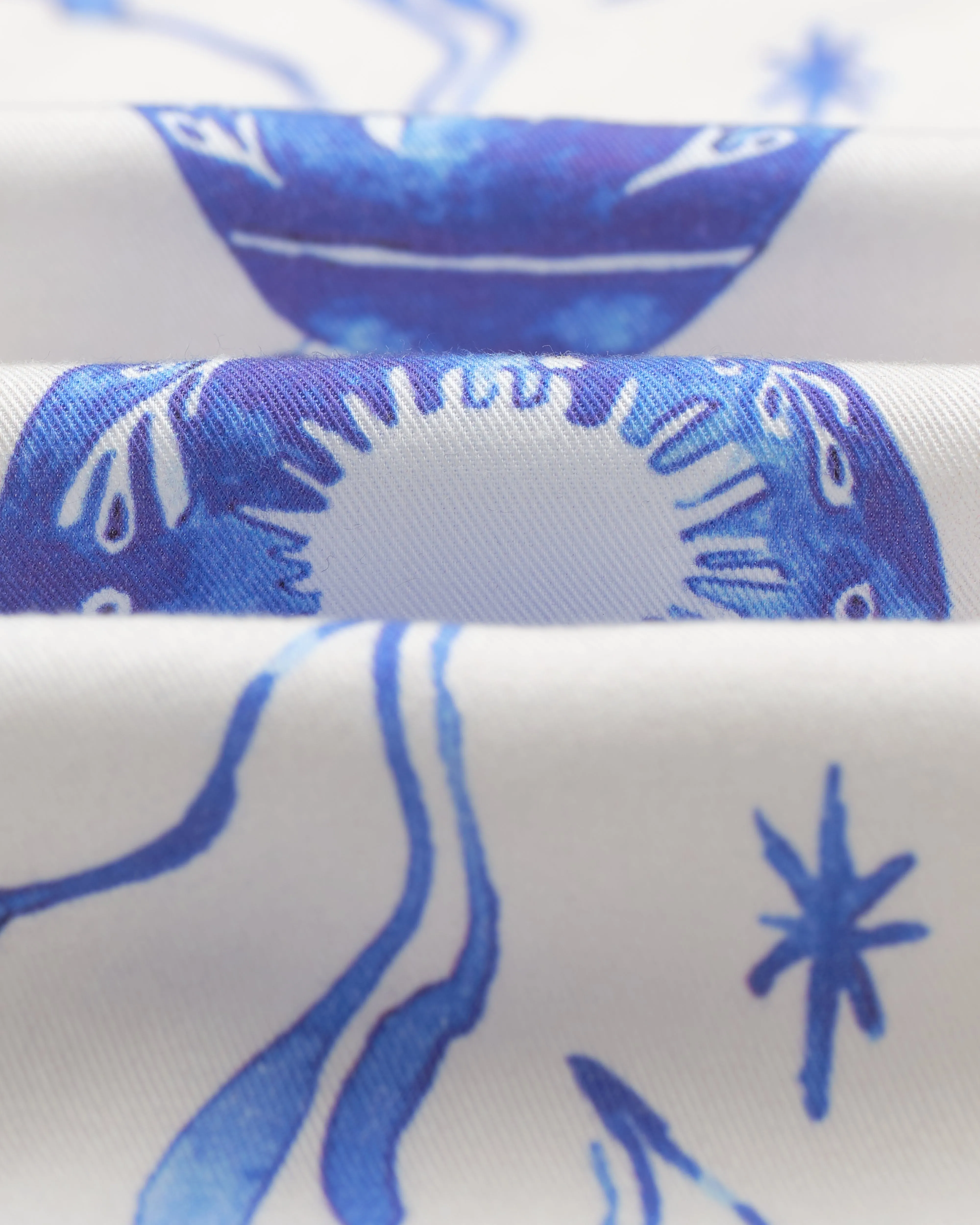 Sloane - White And Blue Doodle Neck Scarf sold by Wax London product image thumbnail 4