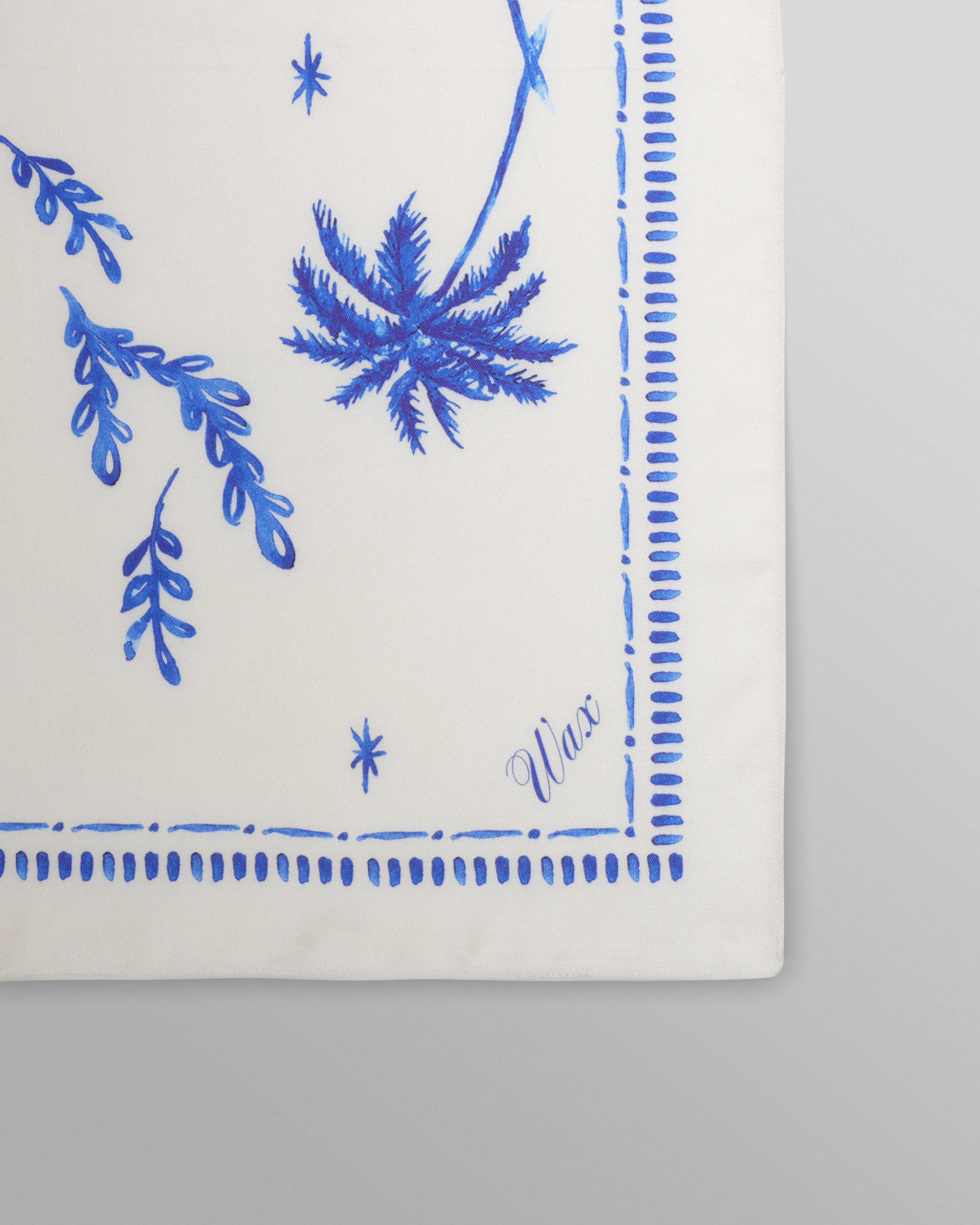 Sloane - White And Blue Doodle Neck Scarf sold by Wax London product image thumbnail 3