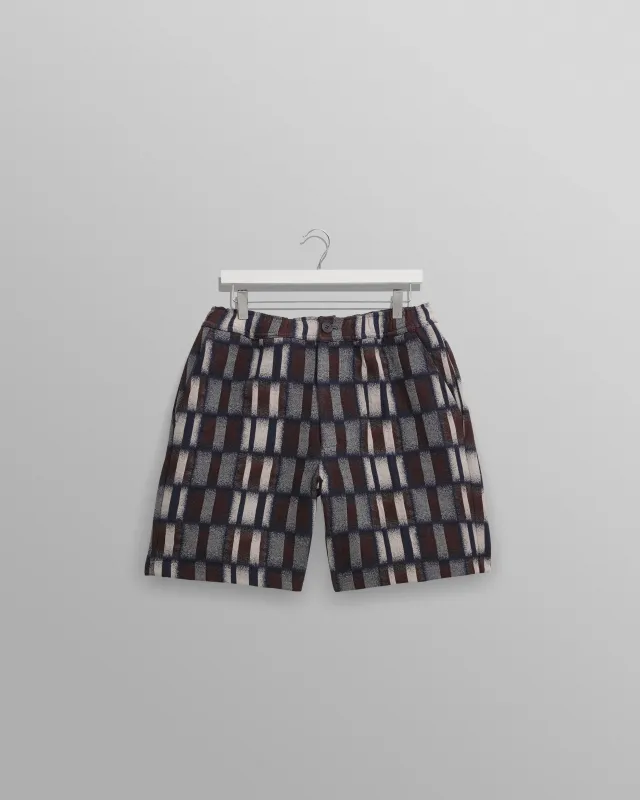 Kurt - Navy And Red Ombre Grid Shorts sold by Wax London