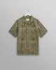 Didcot - Khaki Hawaiian Embroidered Short-Sleeve Shirt sold by Wax London