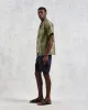Didcot - Khaki Hawaiian Embroidered Short-Sleeve Shirt sold by Wax London