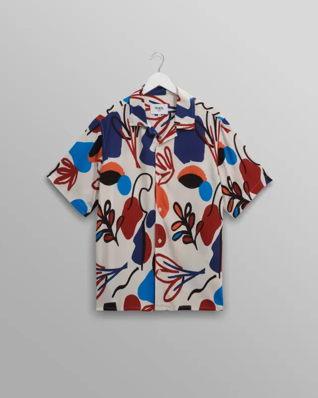 Didcot - Red And Blue Scribble Print Short-Sleeve Shirt made by Wax London