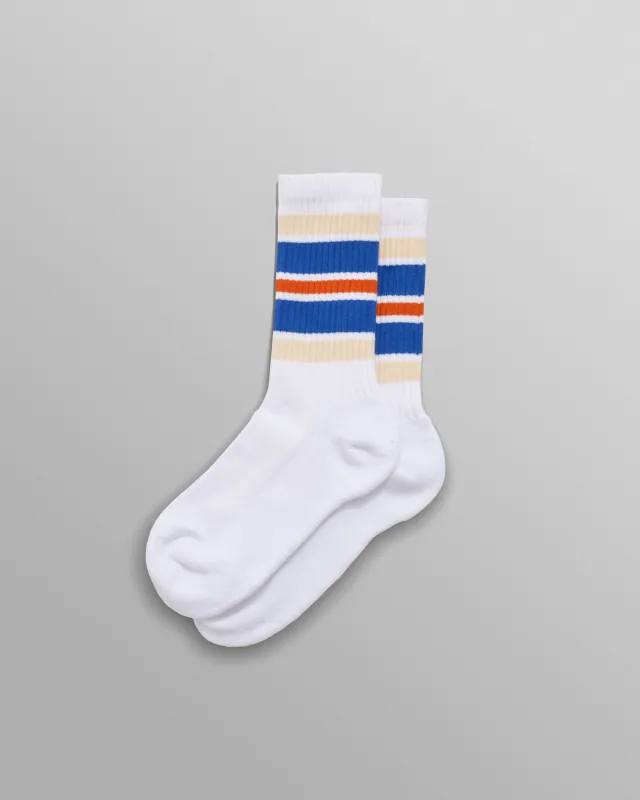 Trek Sock White/Multi Sports Stripe made by Wax London