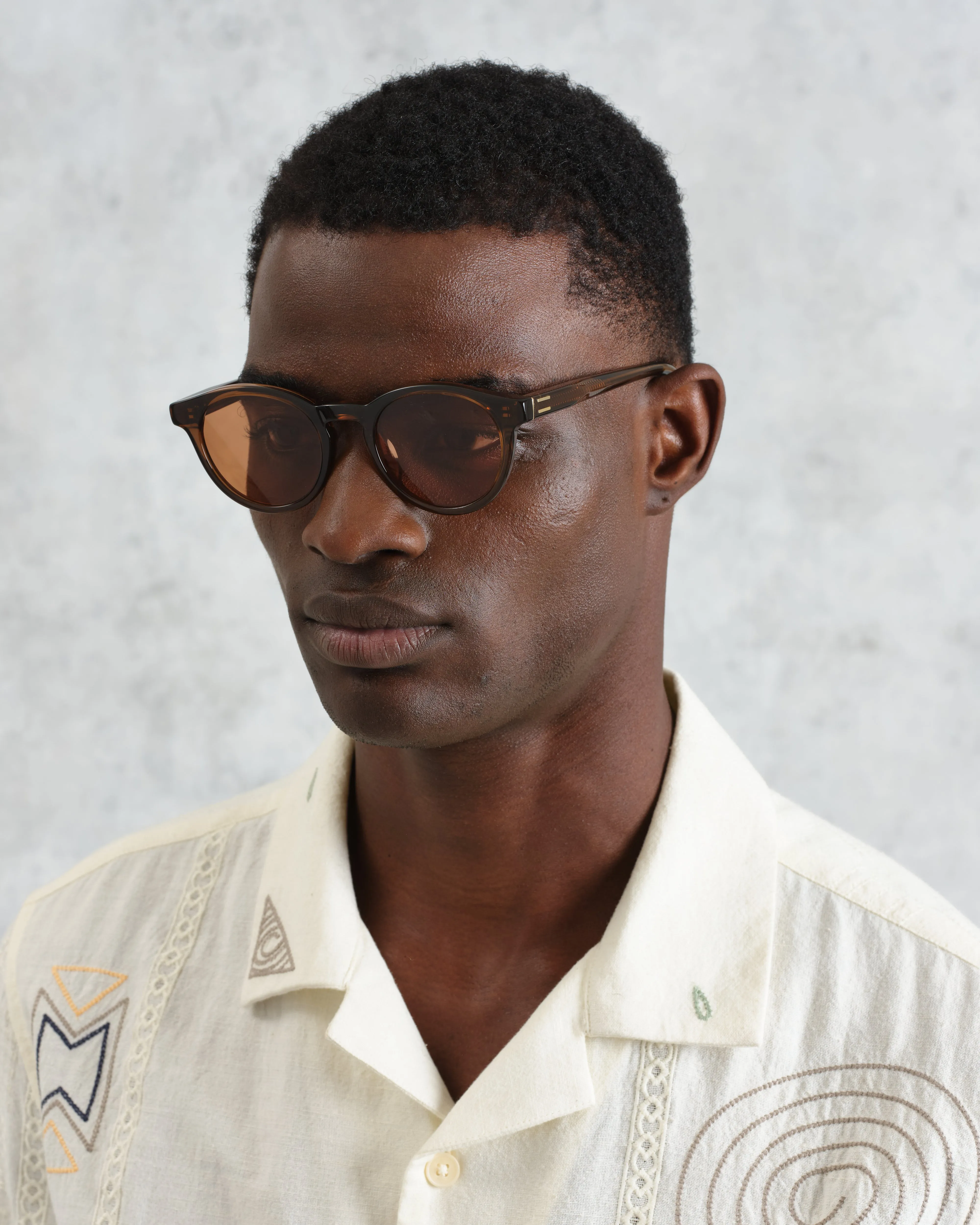 Fulham - Treacle Brown Acetate Round Sunglasses sold by Wax London product image thumbnail 2