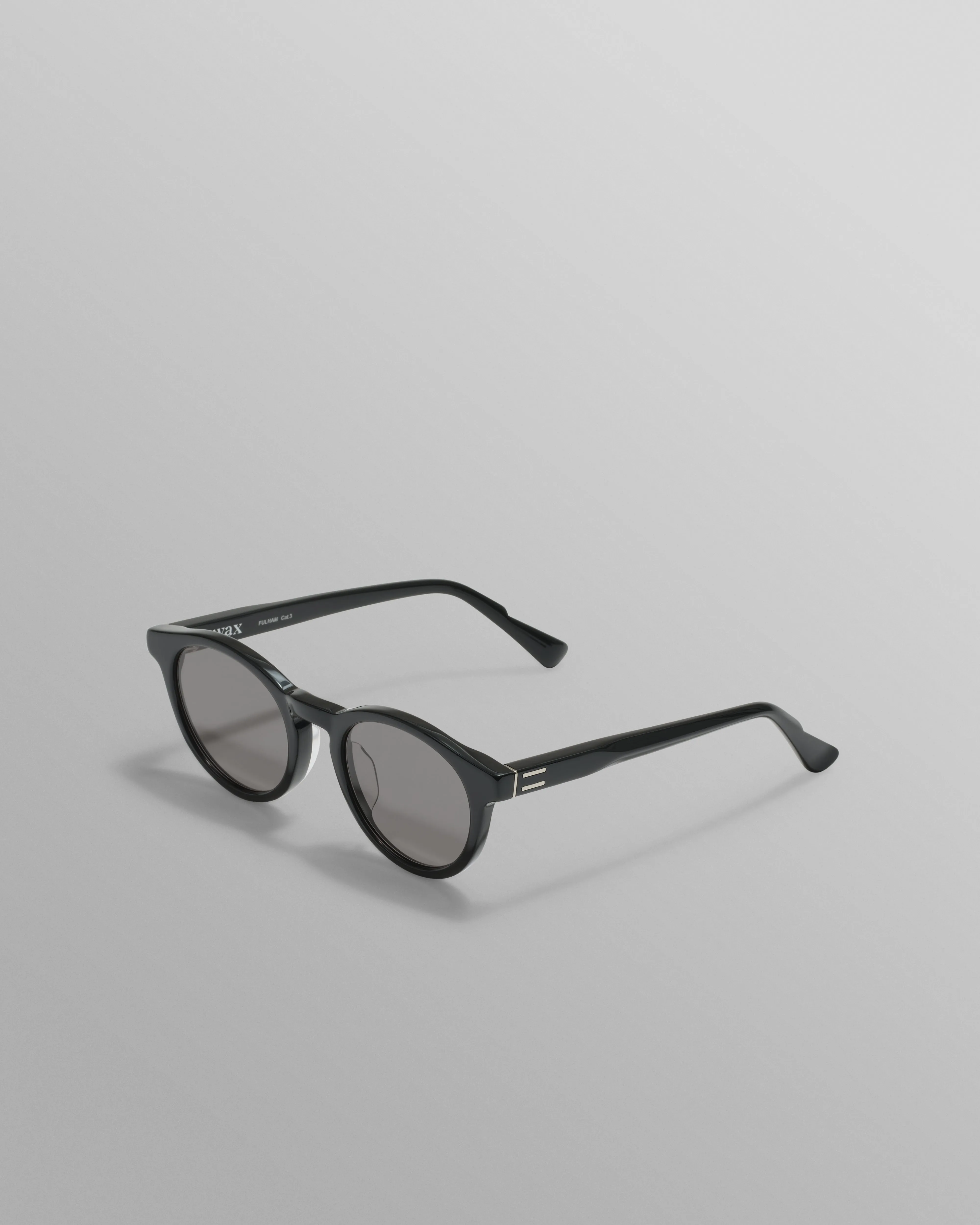 Fulham - Black Acetate Round Sunglasses sold by Wax London product image thumbnail 4