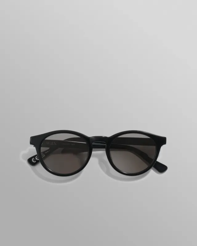 Fulham - Black Acetate Round Sunglasses made by Wax London