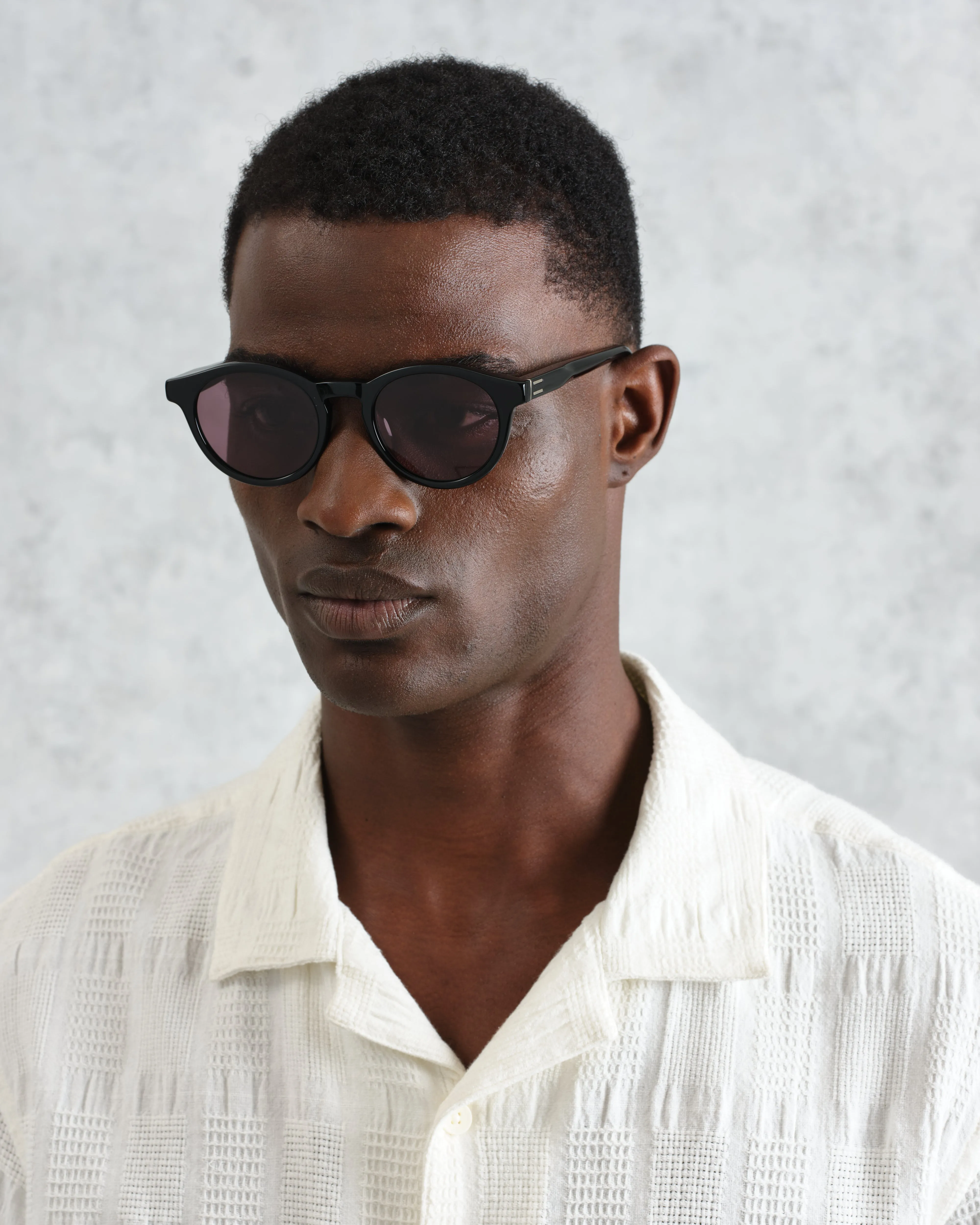 Fulham - Black Acetate Round Sunglasses sold by Wax London product image thumbnail 2