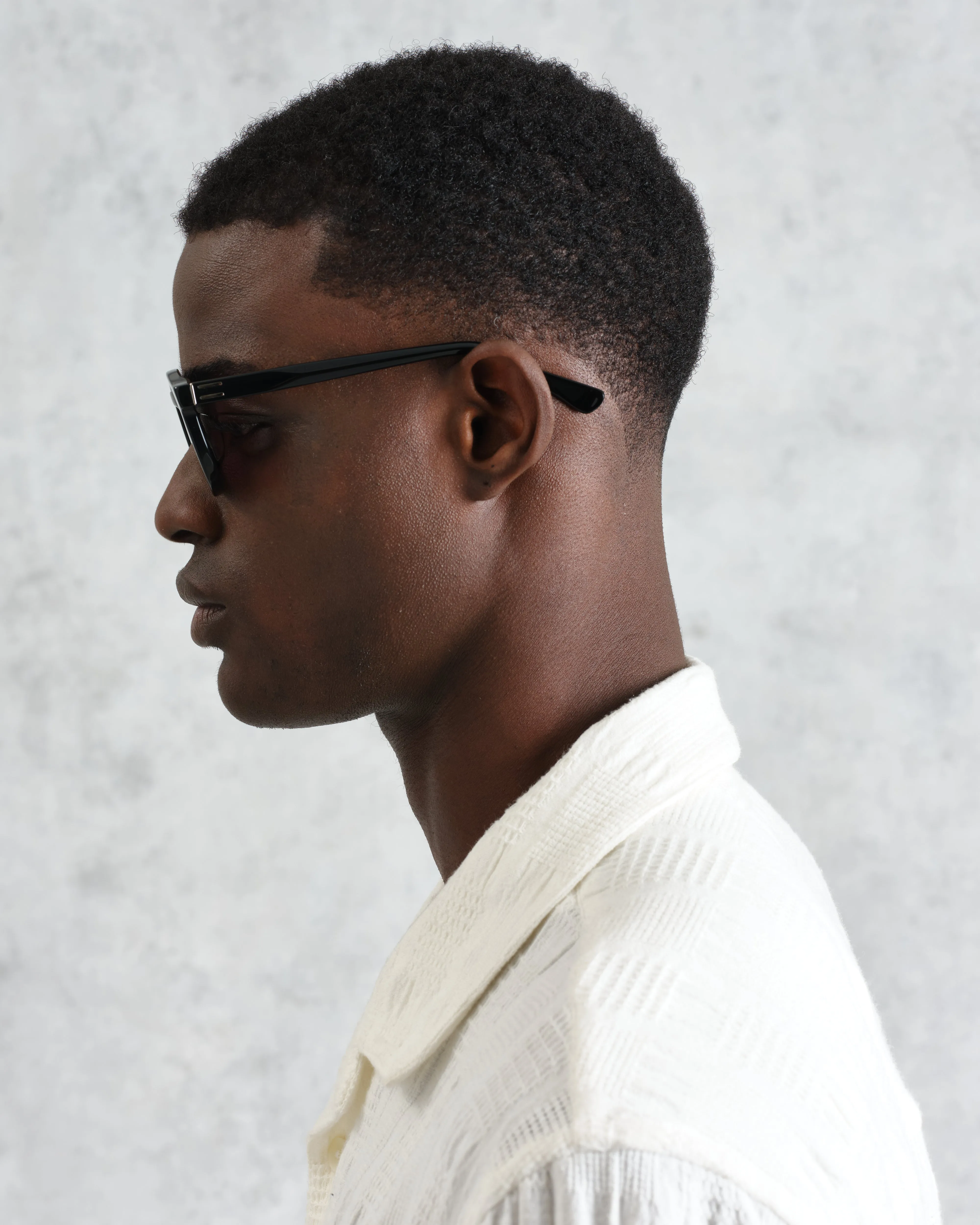 Fulham - Black Acetate Round Sunglasses sold by Wax London product image thumbnail 3