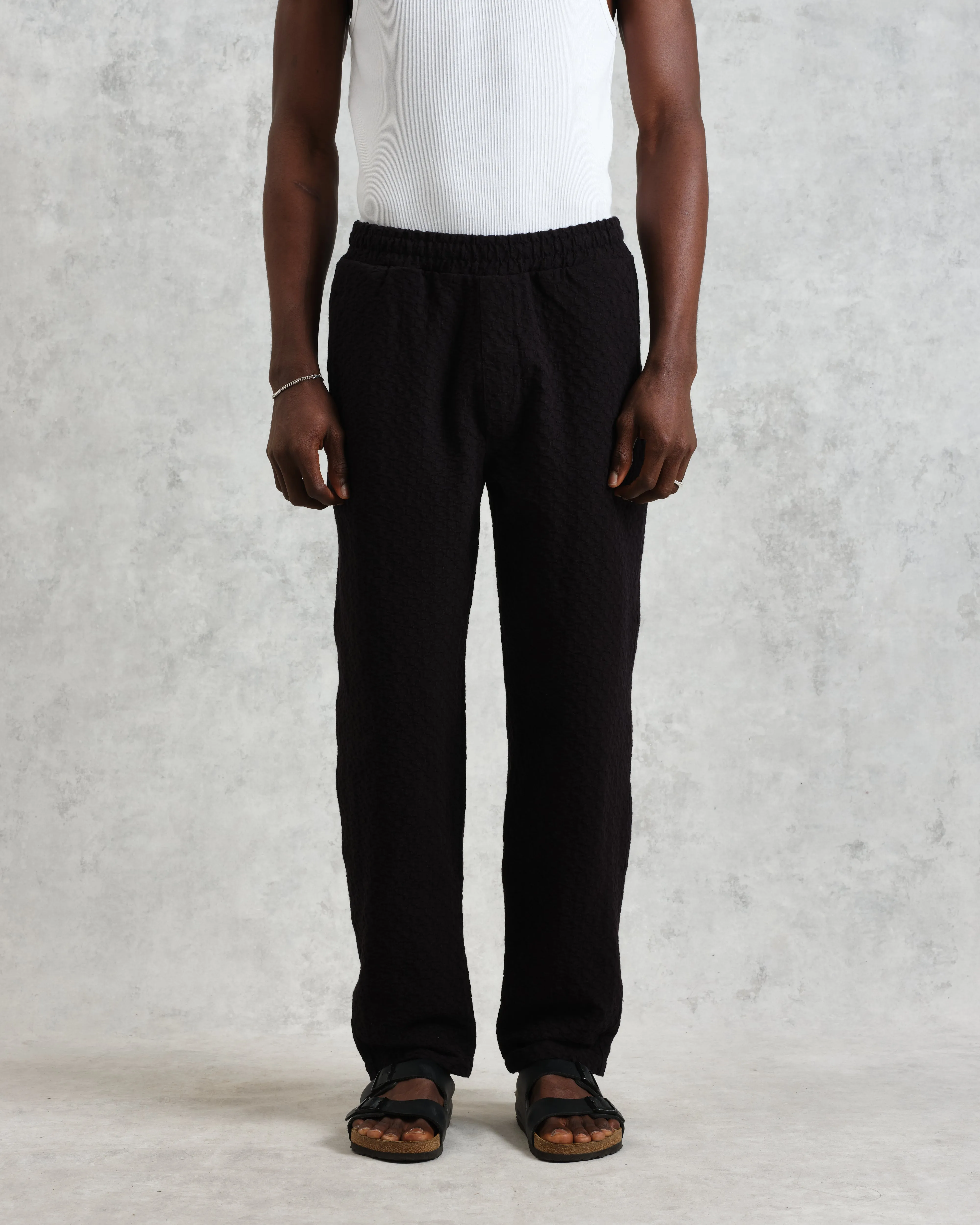 Tyne - Black Floral Diamond Cotton Trousers sold by Wax London product image thumbnail 4