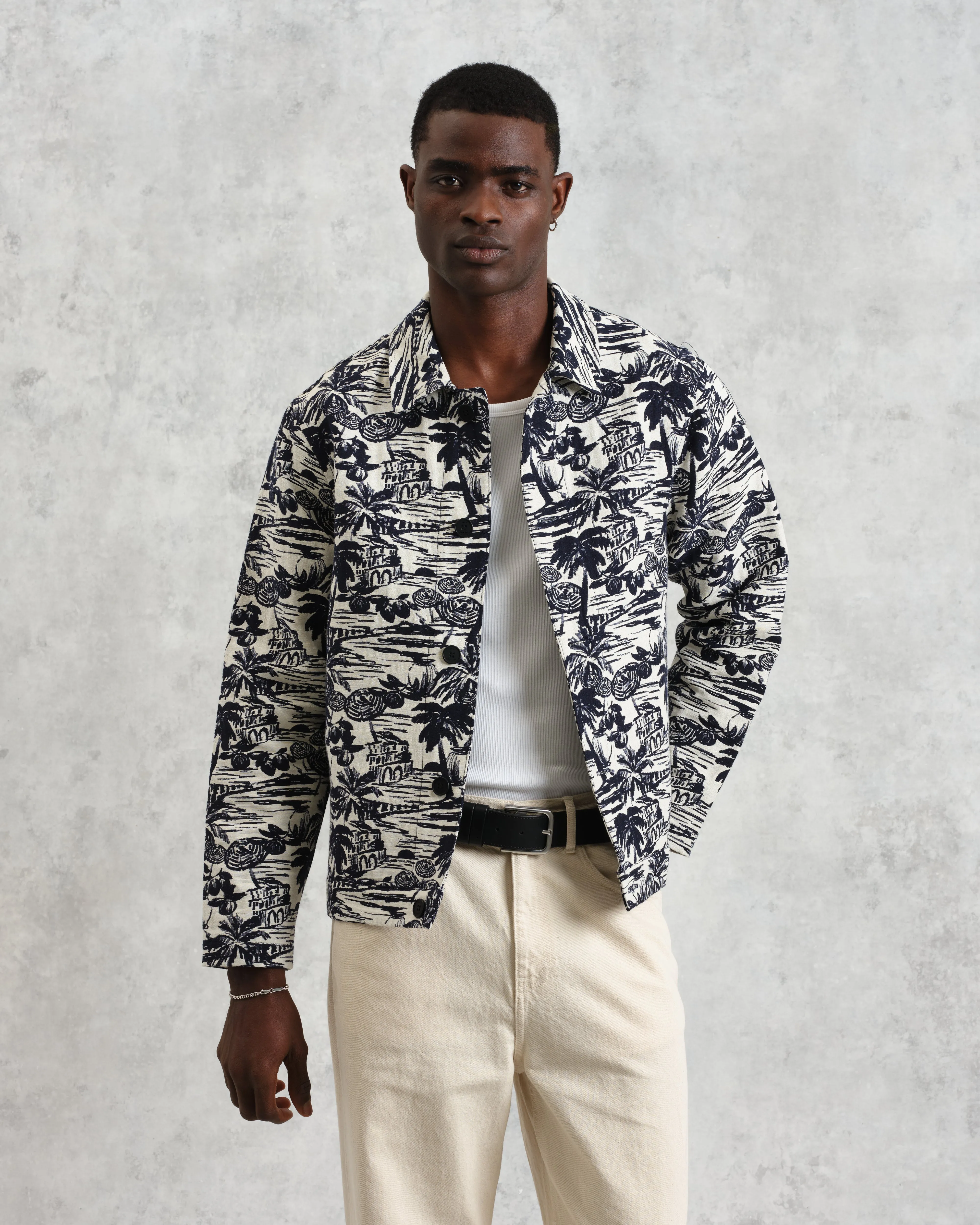 Iggy - Navy And Ecru Beach Jacquard Jacket sold by Wax London product image thumbnail 2