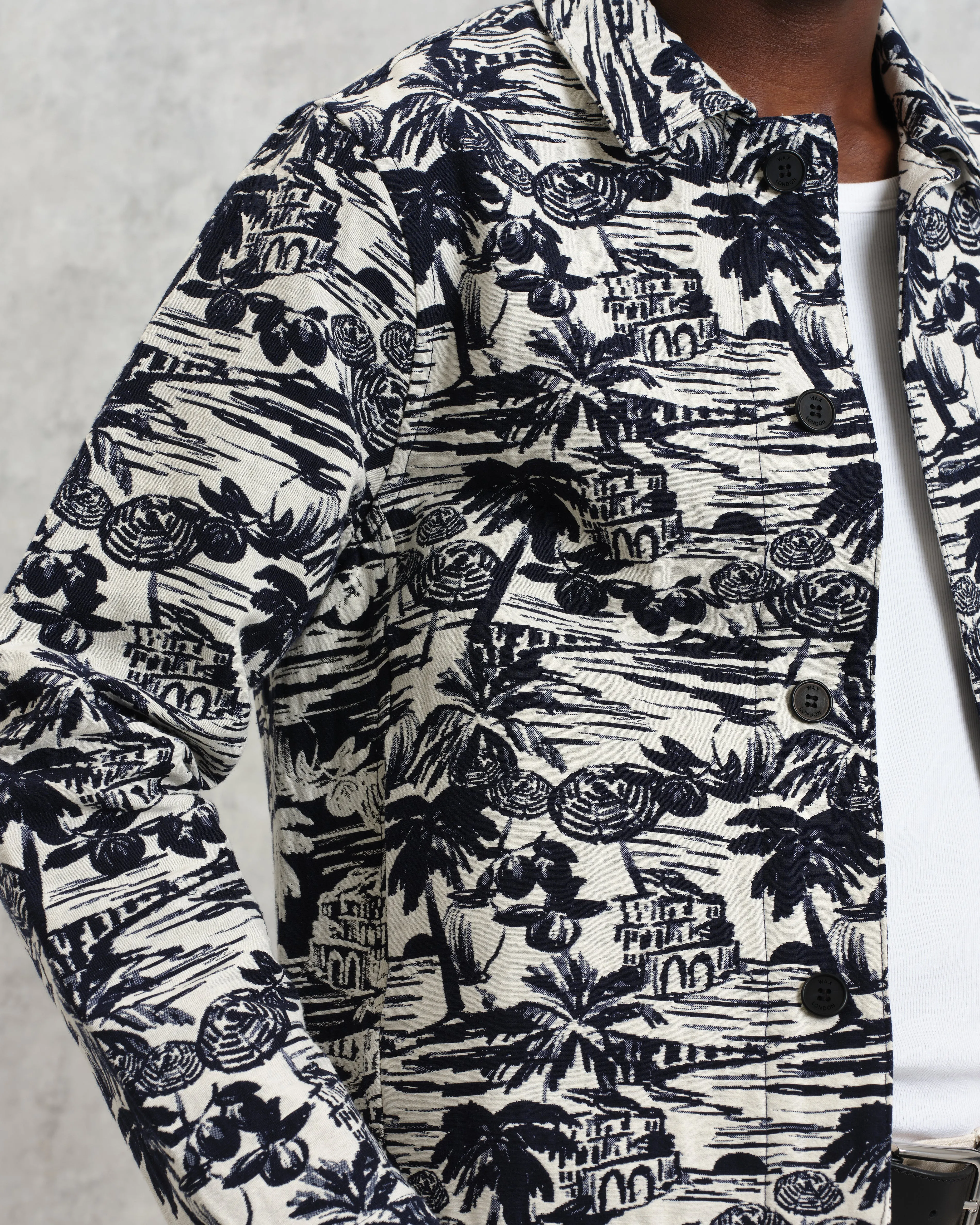 Iggy - Navy And Ecru Beach Jacquard Jacket sold by Wax London product image thumbnail 3