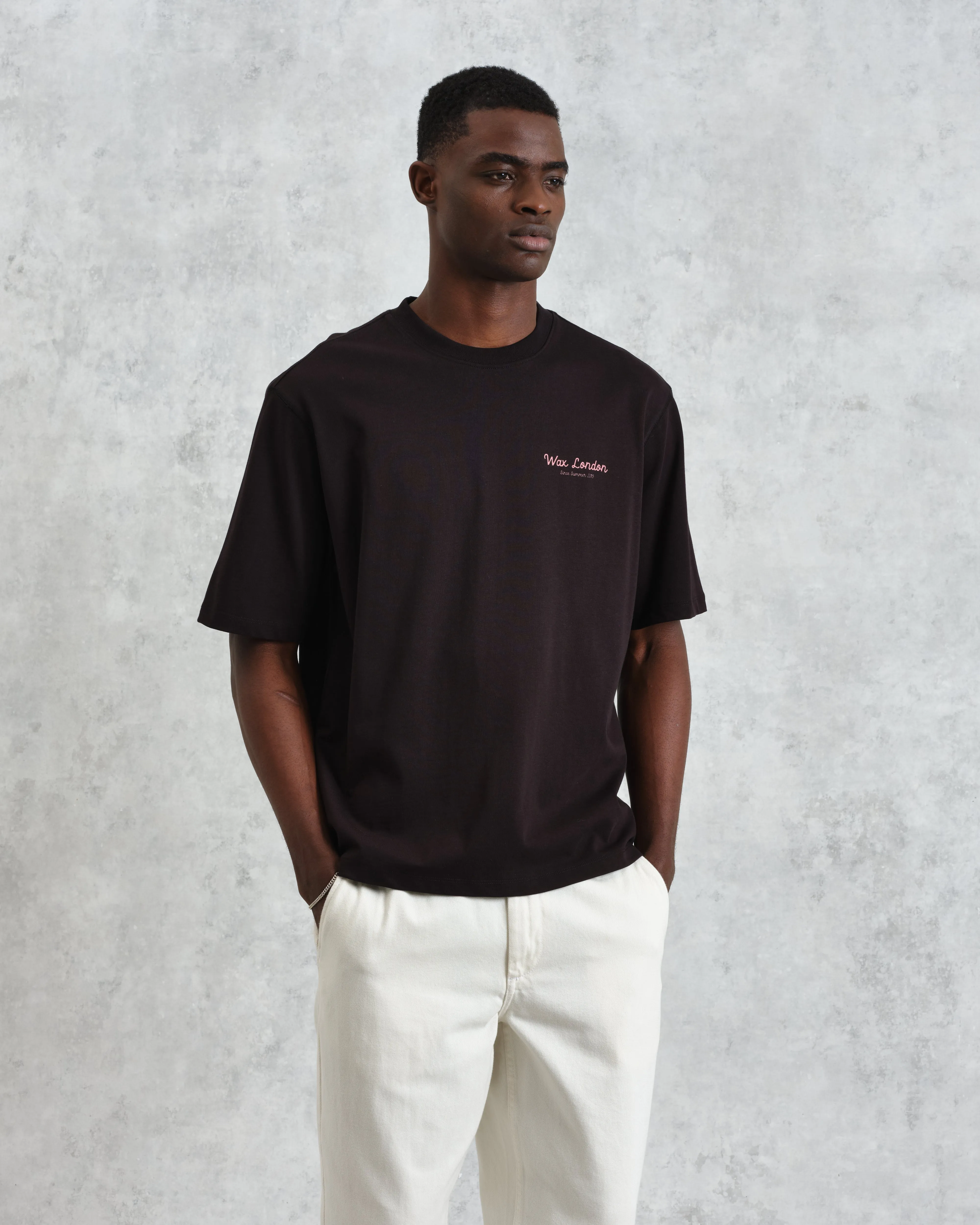Milton - Black Painted Beach Graphic Cotton T-Shirt sold by Wax London product image thumbnail 3