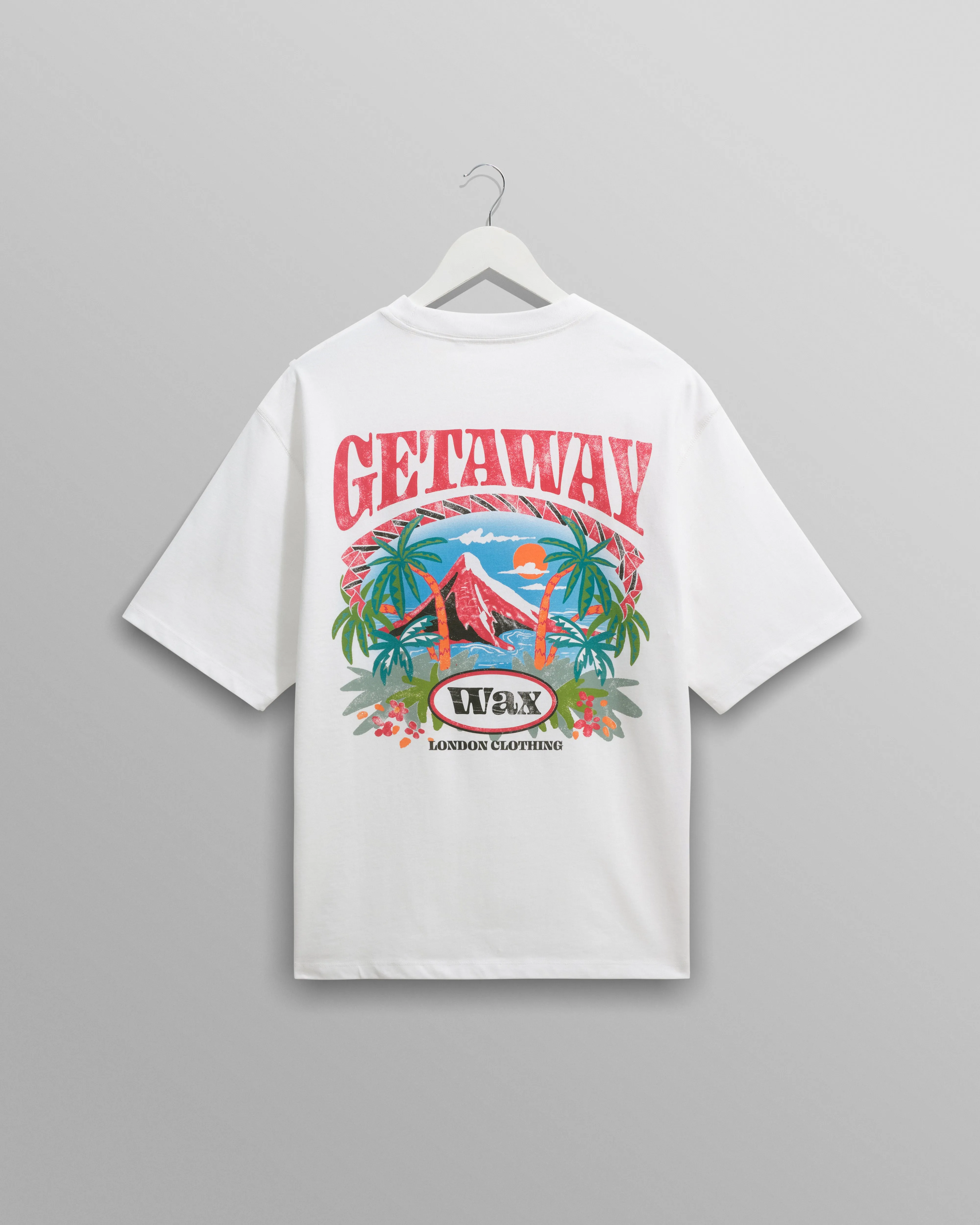 Milton - White Getaway Graphic Cotton T-Shirt sold by Wax London