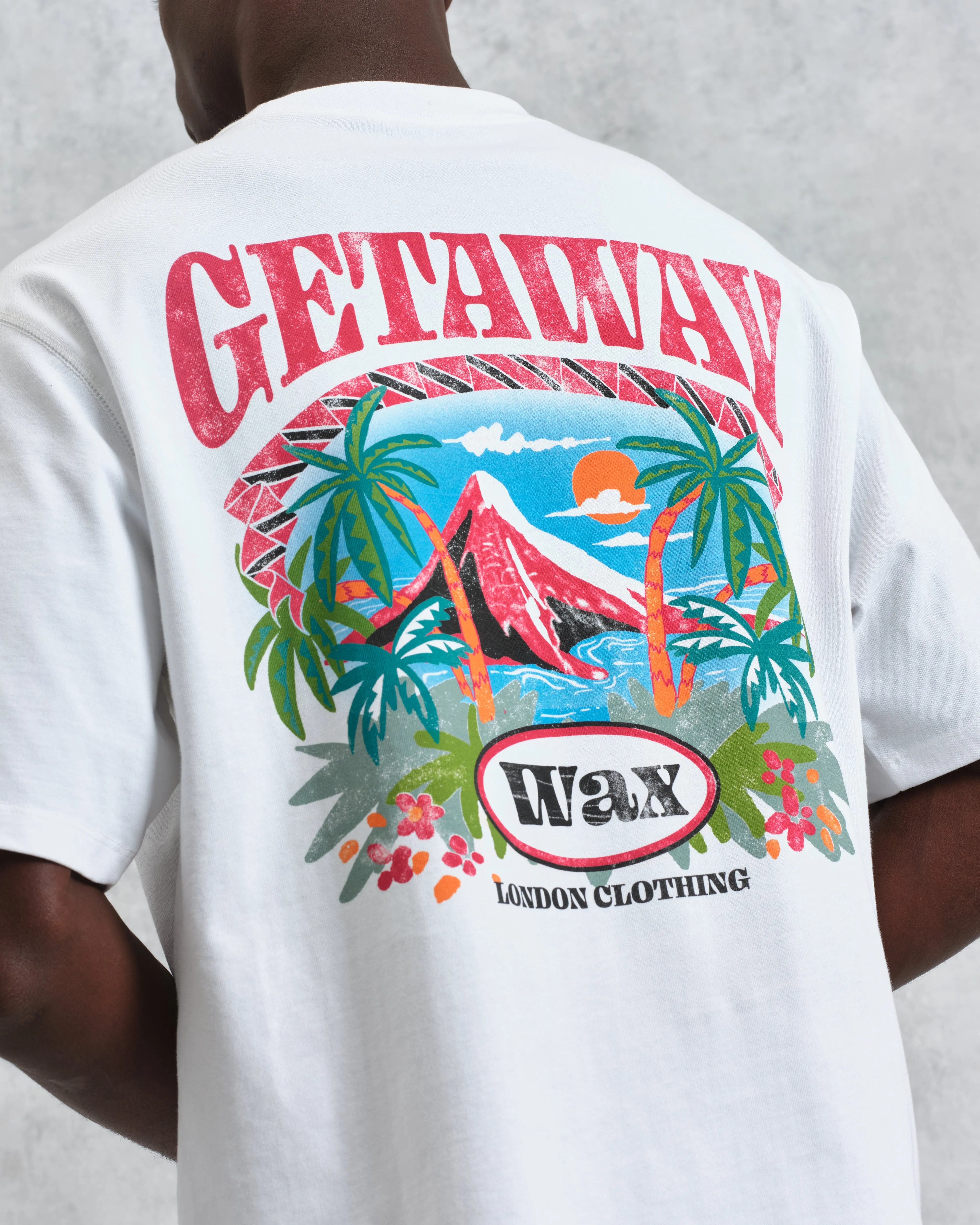 Milton - White Getaway Graphic Cotton T-Shirt sold by Wax London product image thumbnail 4