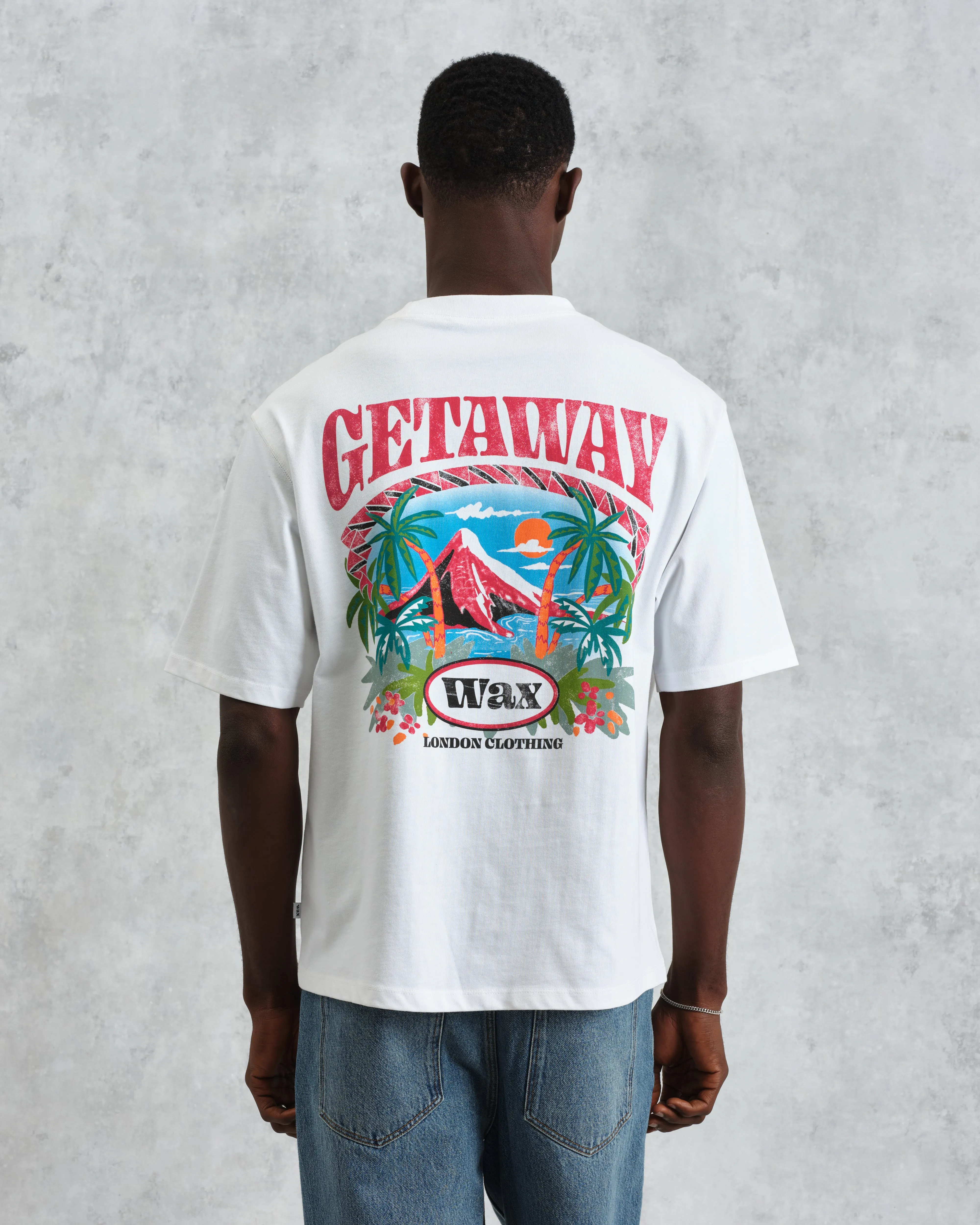 Milton - White Getaway Graphic Cotton T-Shirt sold by Wax London product image thumbnail 2