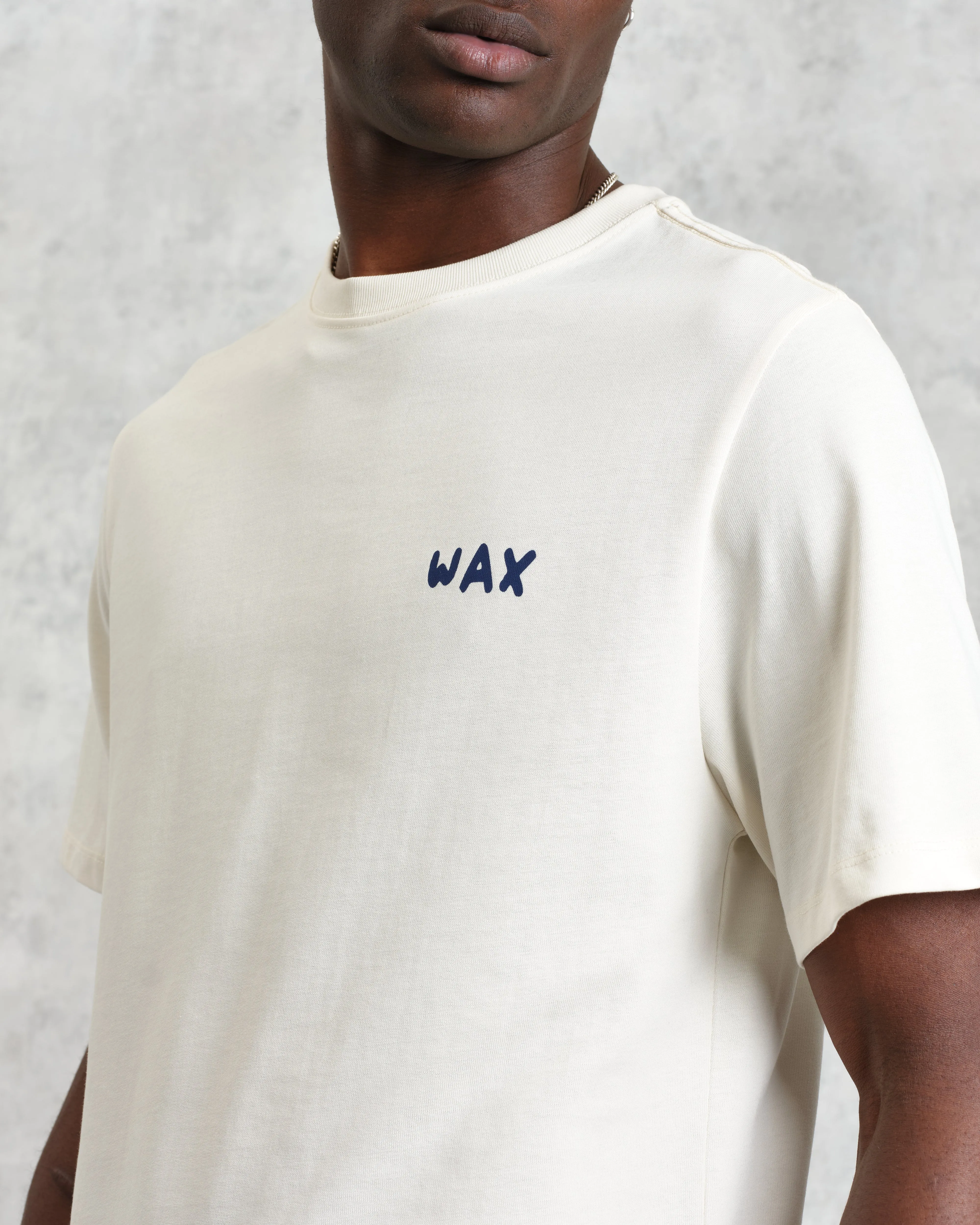 Dean - Ecru And Blue Doodle Scene Graphic Cotton T-Shirt sold by Wax London product image thumbnail 5