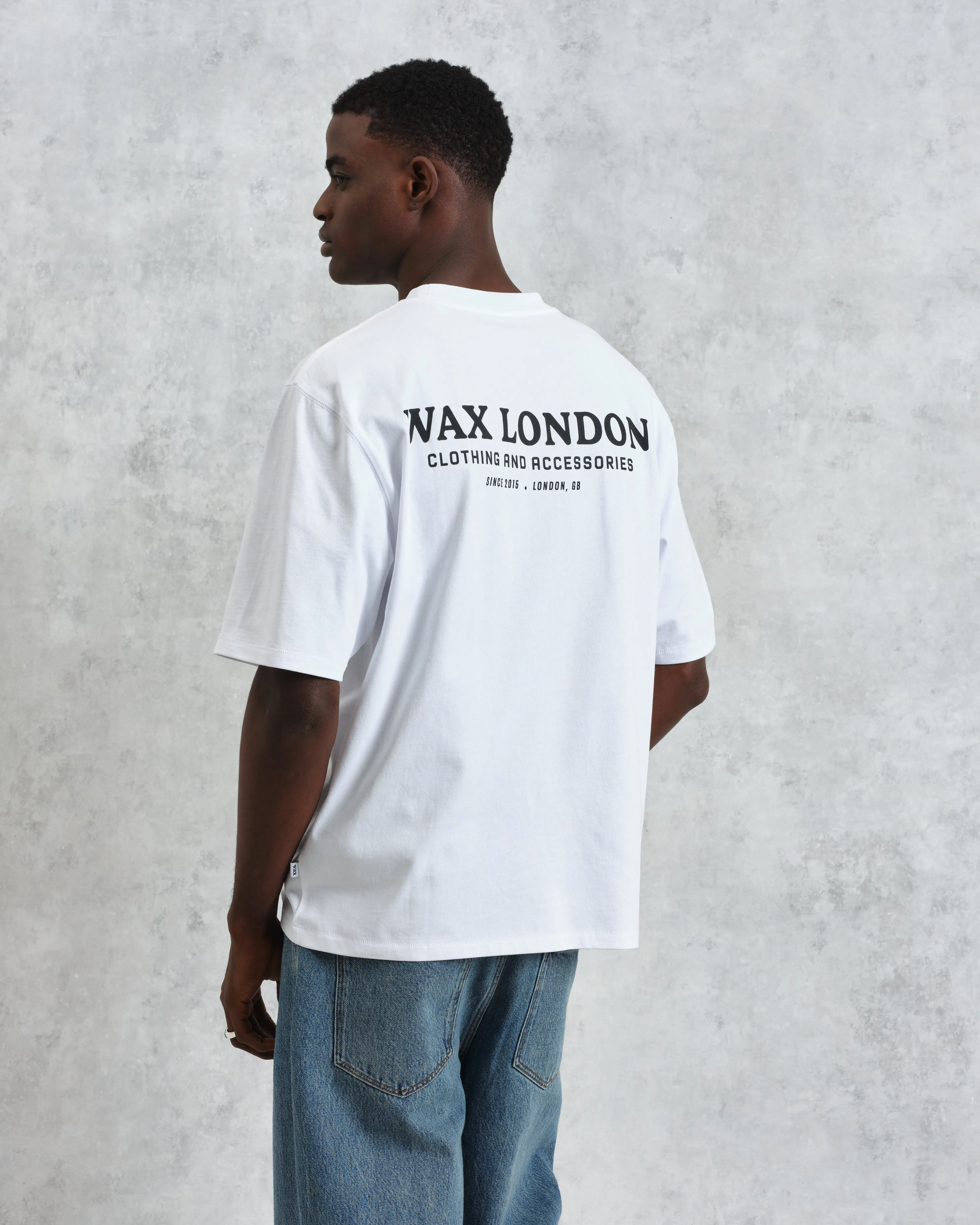 Milton - White Stacked Text Graphic Organic Cotton T-Shirt sold by Wax London product image thumbnail 2