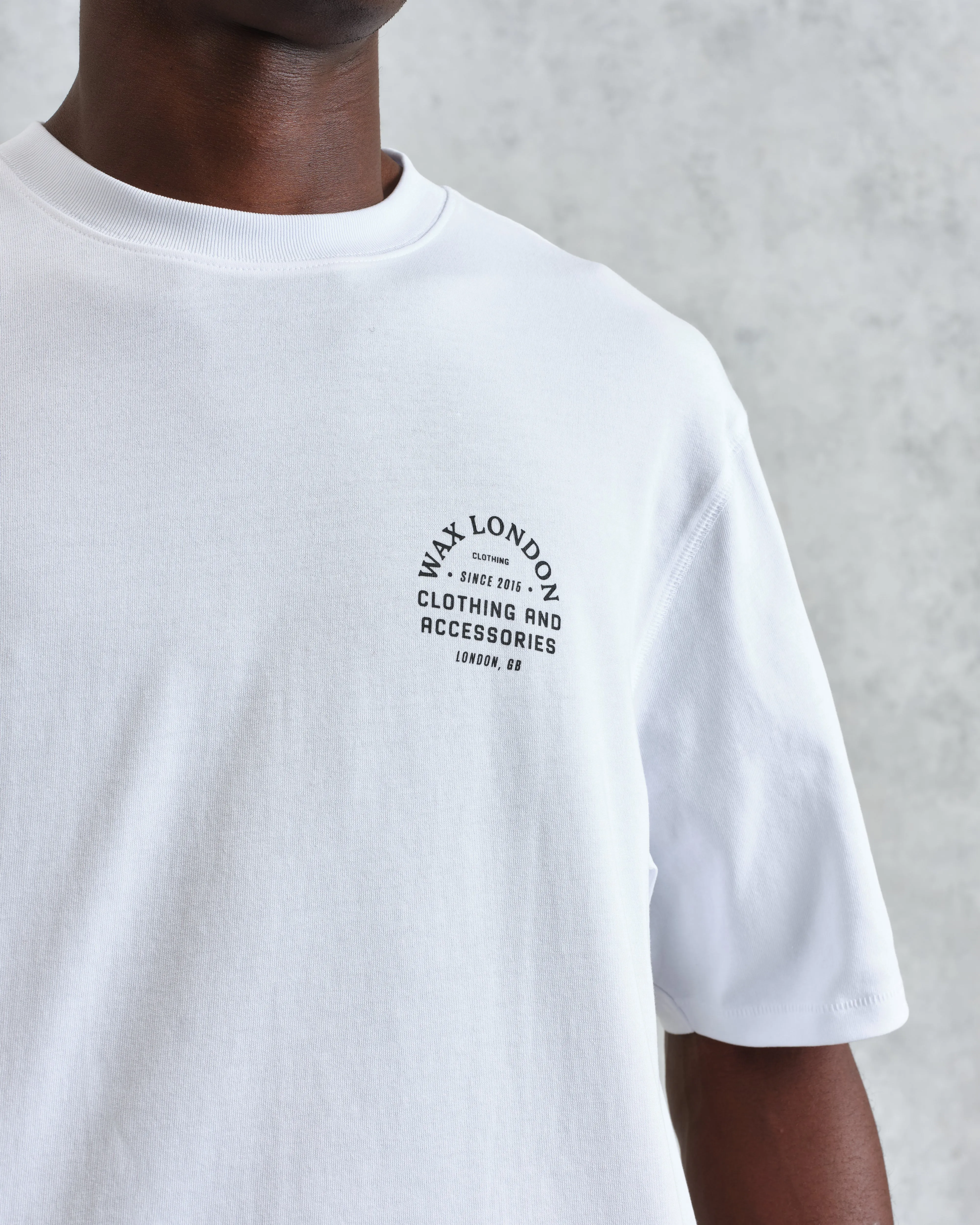 Milton - White Stacked Text Graphic Organic Cotton T-Shirt sold by Wax London product image thumbnail 5