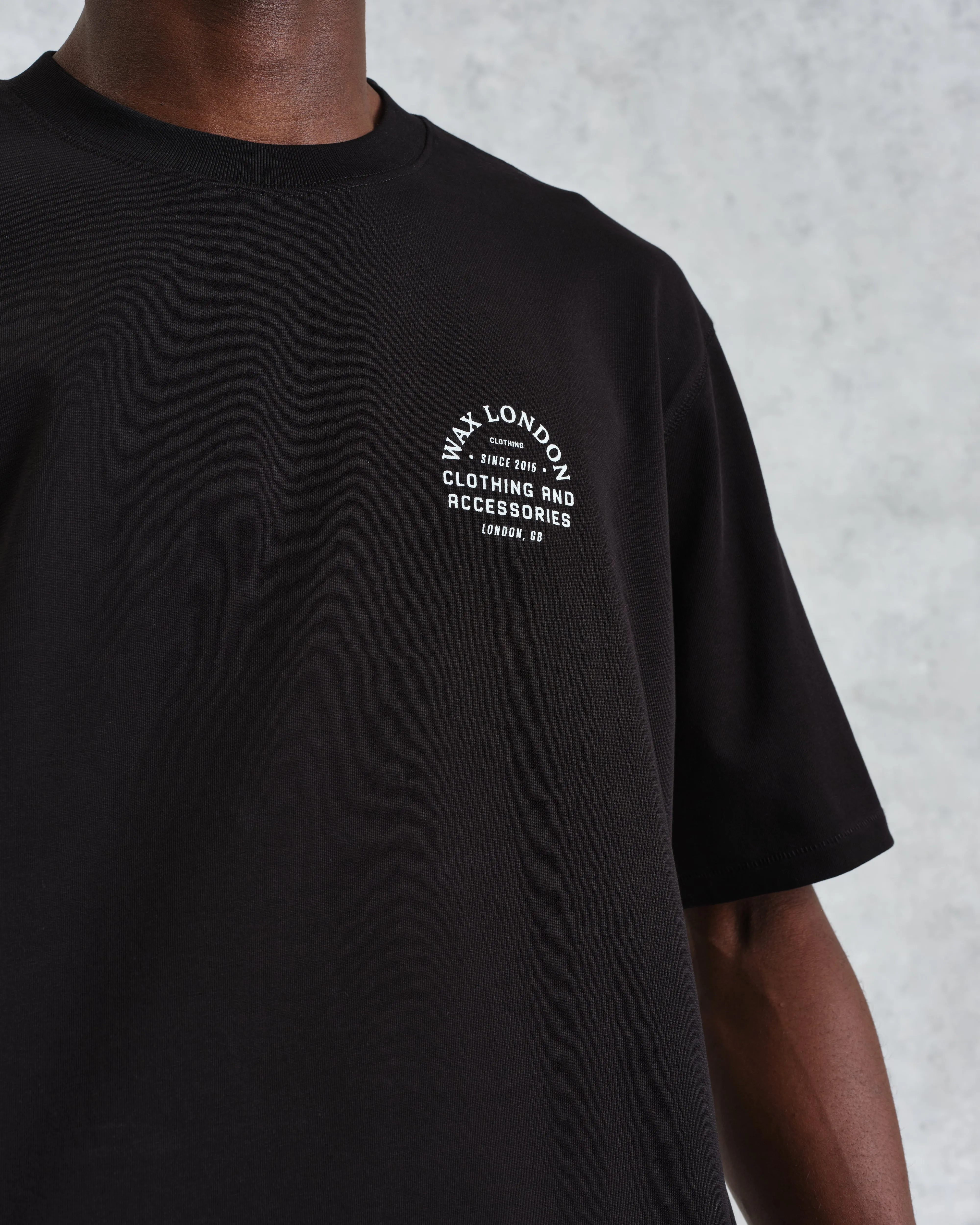 Milton - Black Stacked Text Graphic Organic Cotton T-Shirt sold by Wax London product image thumbnail 4