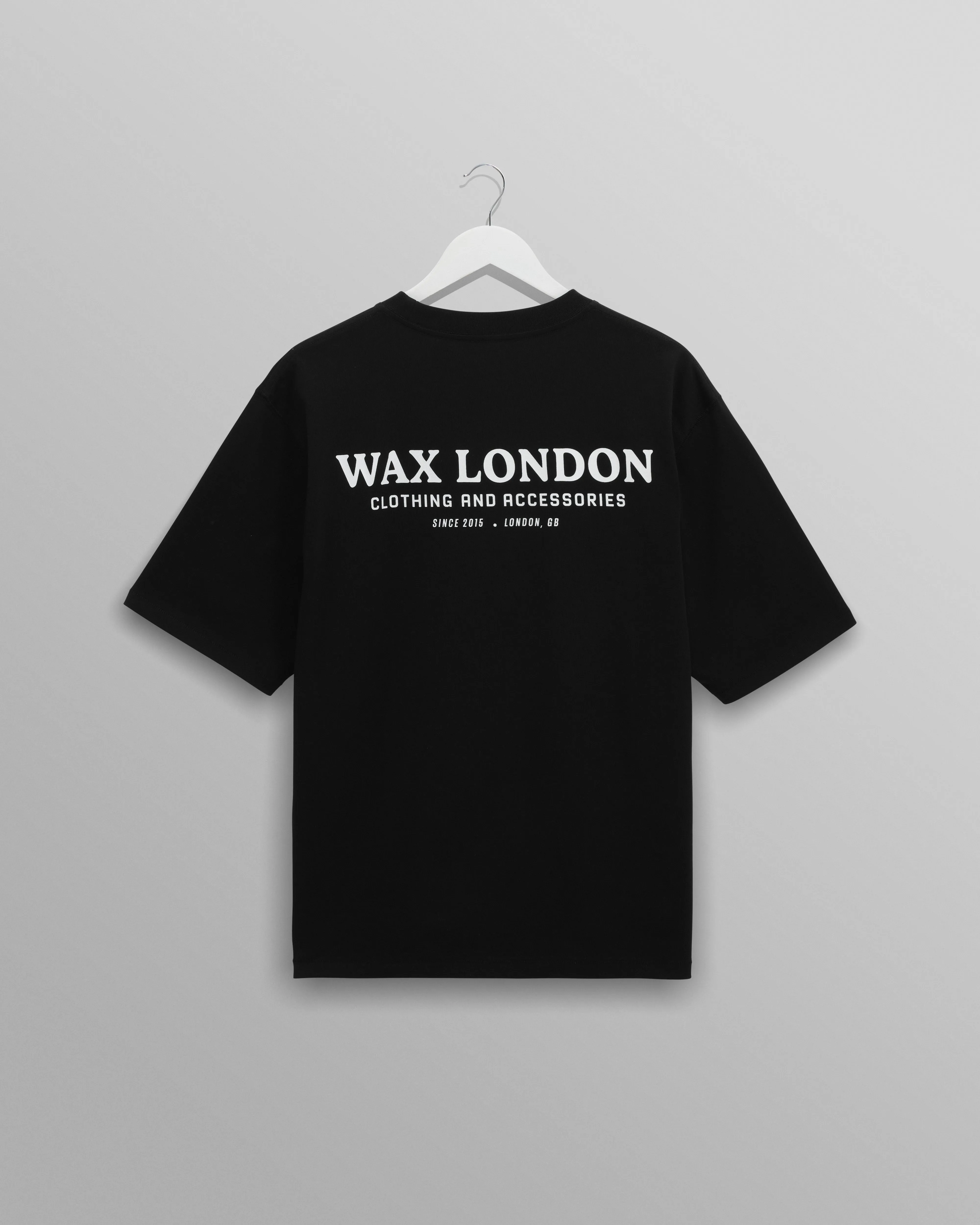 Milton - Black Stacked Text Graphic Organic Cotton T-Shirt sold by Wax London