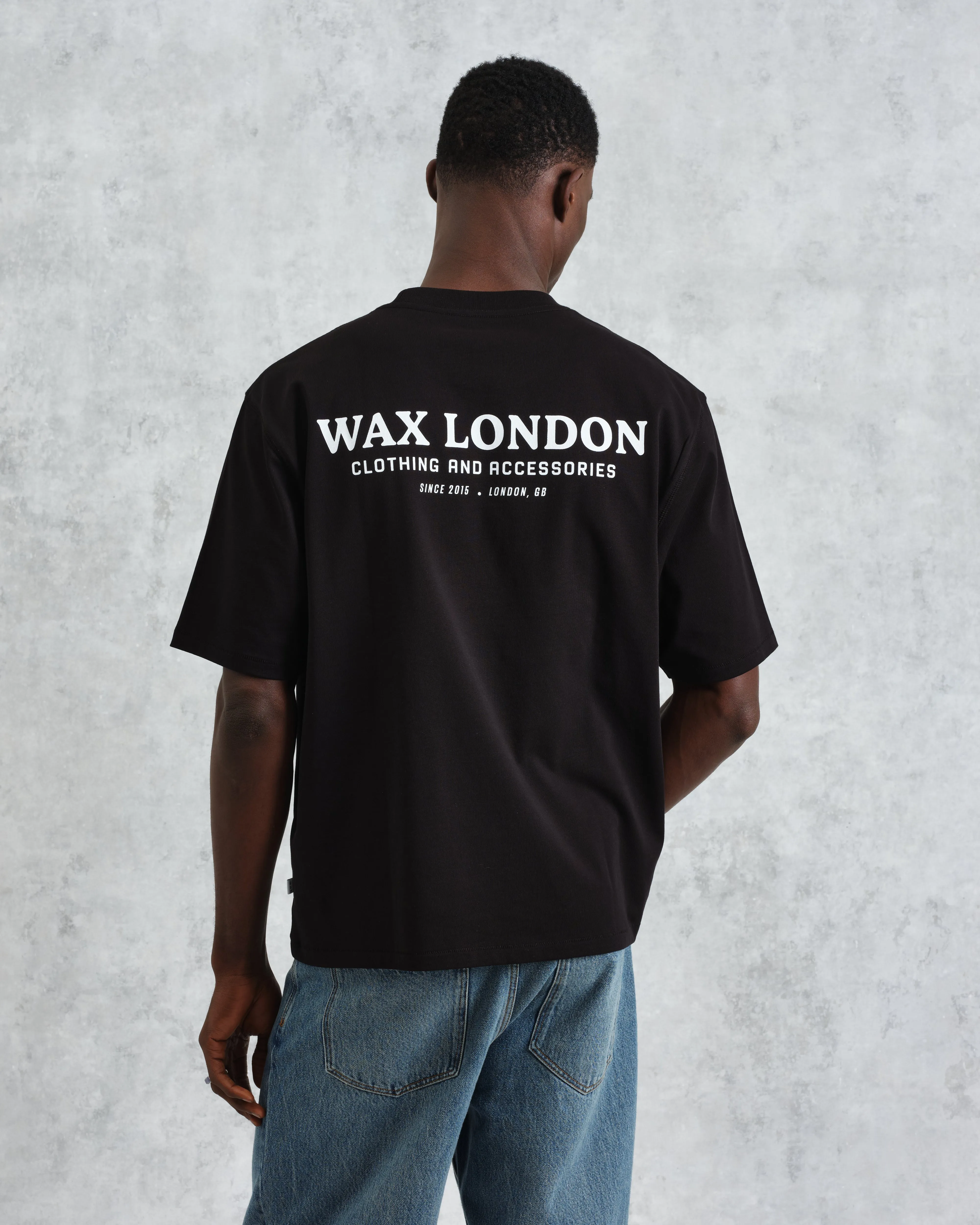 Milton - Black Stacked Text Graphic Organic Cotton T-Shirt sold by Wax London product image thumbnail 2