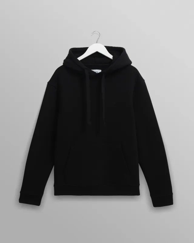 Hoxton - Black Brushed Organic Cotton Hoodie made by Wax London