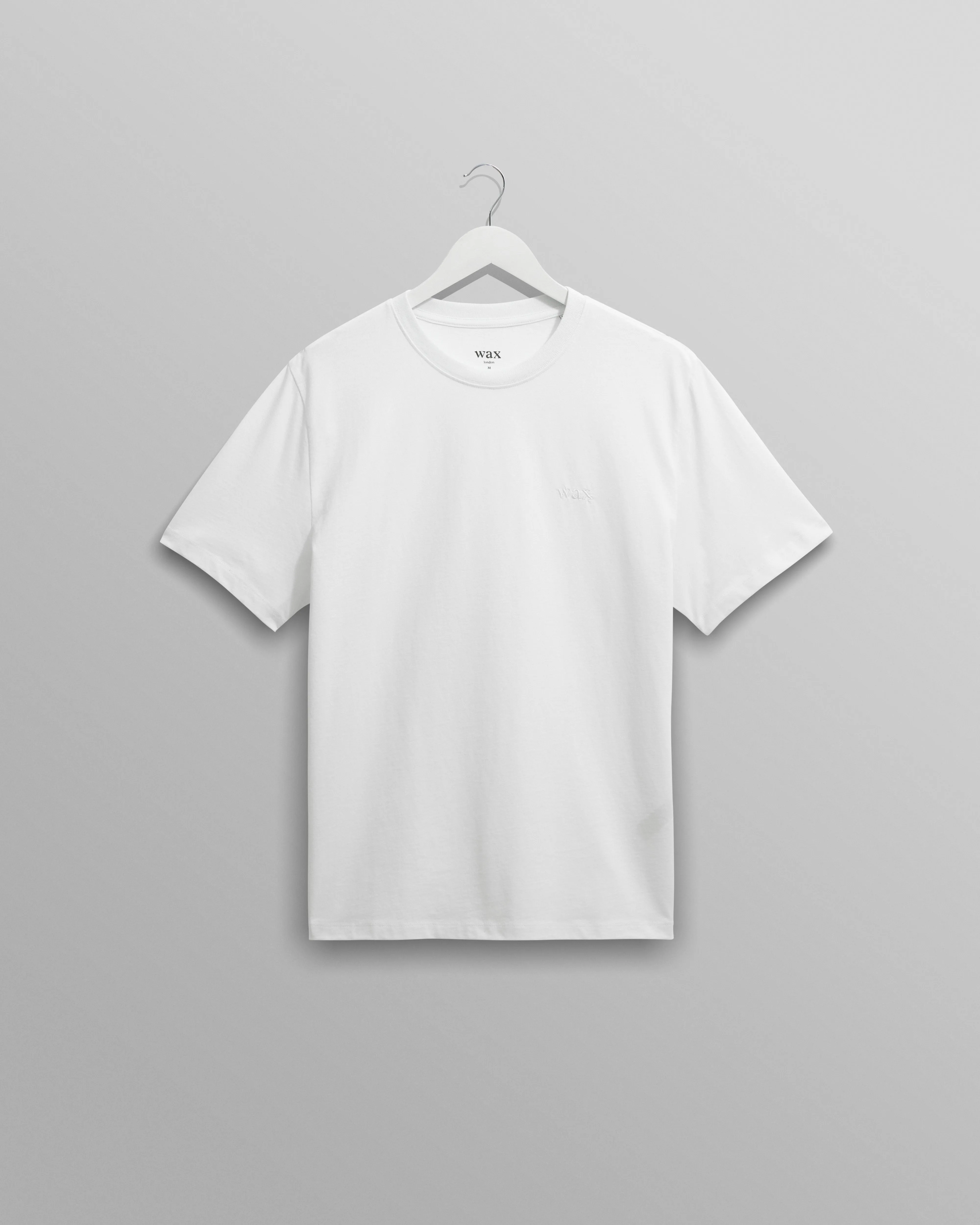 Dean - White Embroidered Logo Organic Cotton T-Shirt sold by Wax London