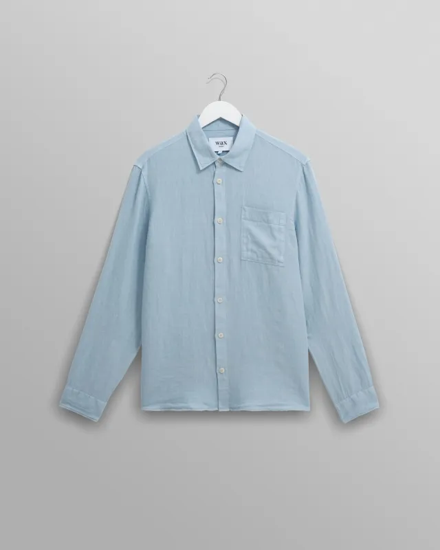 Rove - Light Blue Linen Shirt sold by Wax London