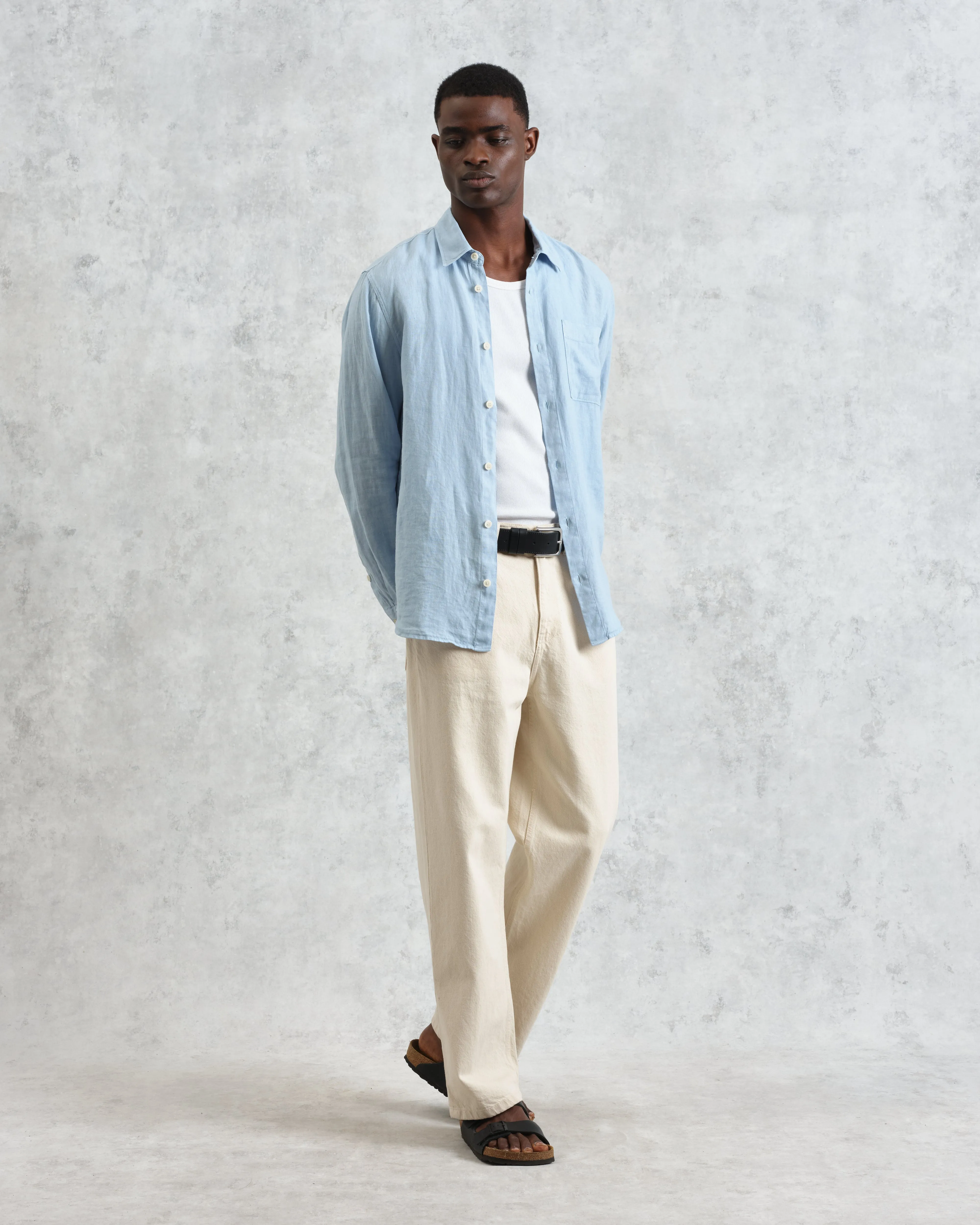Rove - Light Blue Linen Shirt sold by Wax London product image thumbnail 4