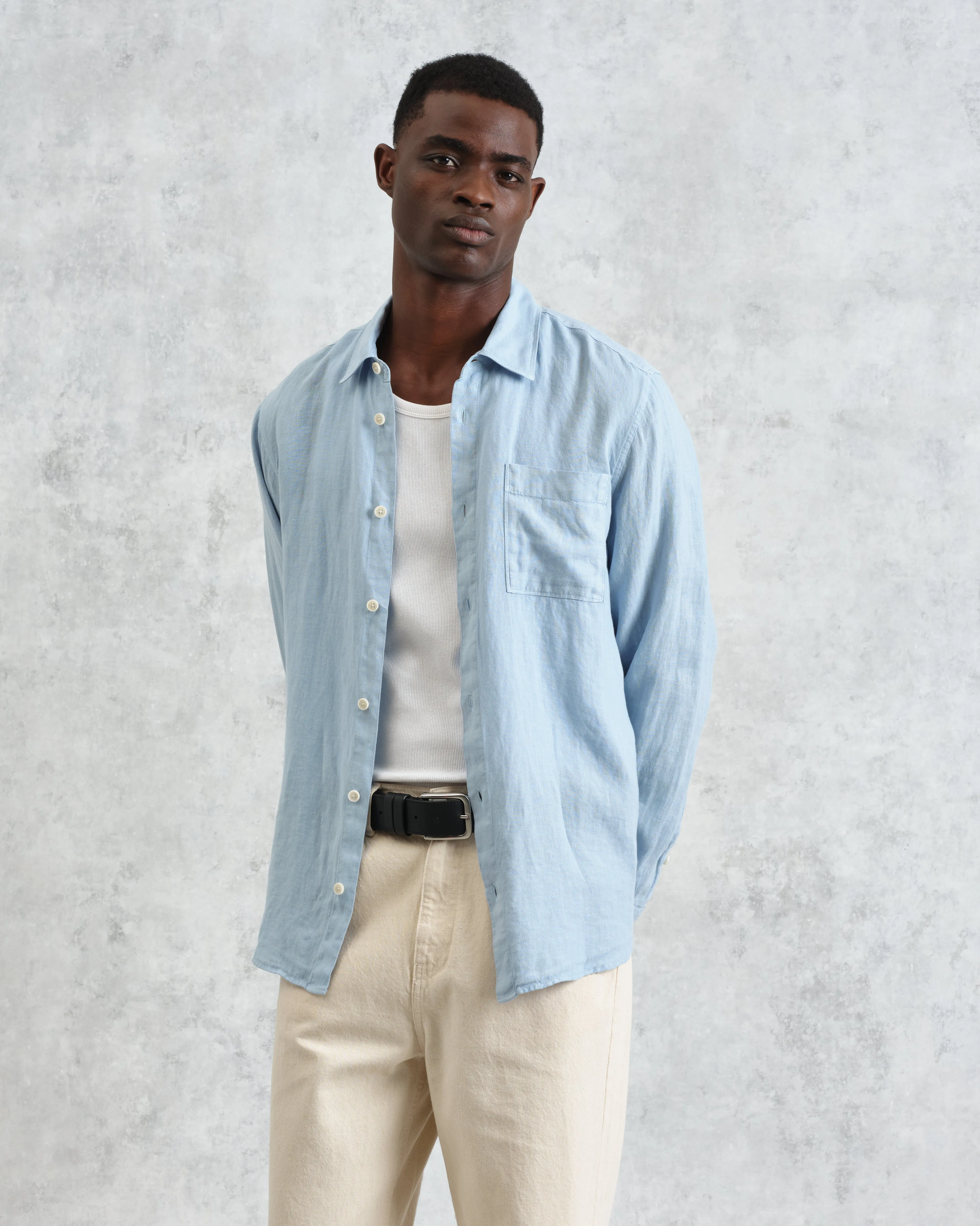 Rove - Light Blue Linen Shirt sold by Wax London product image thumbnail 2