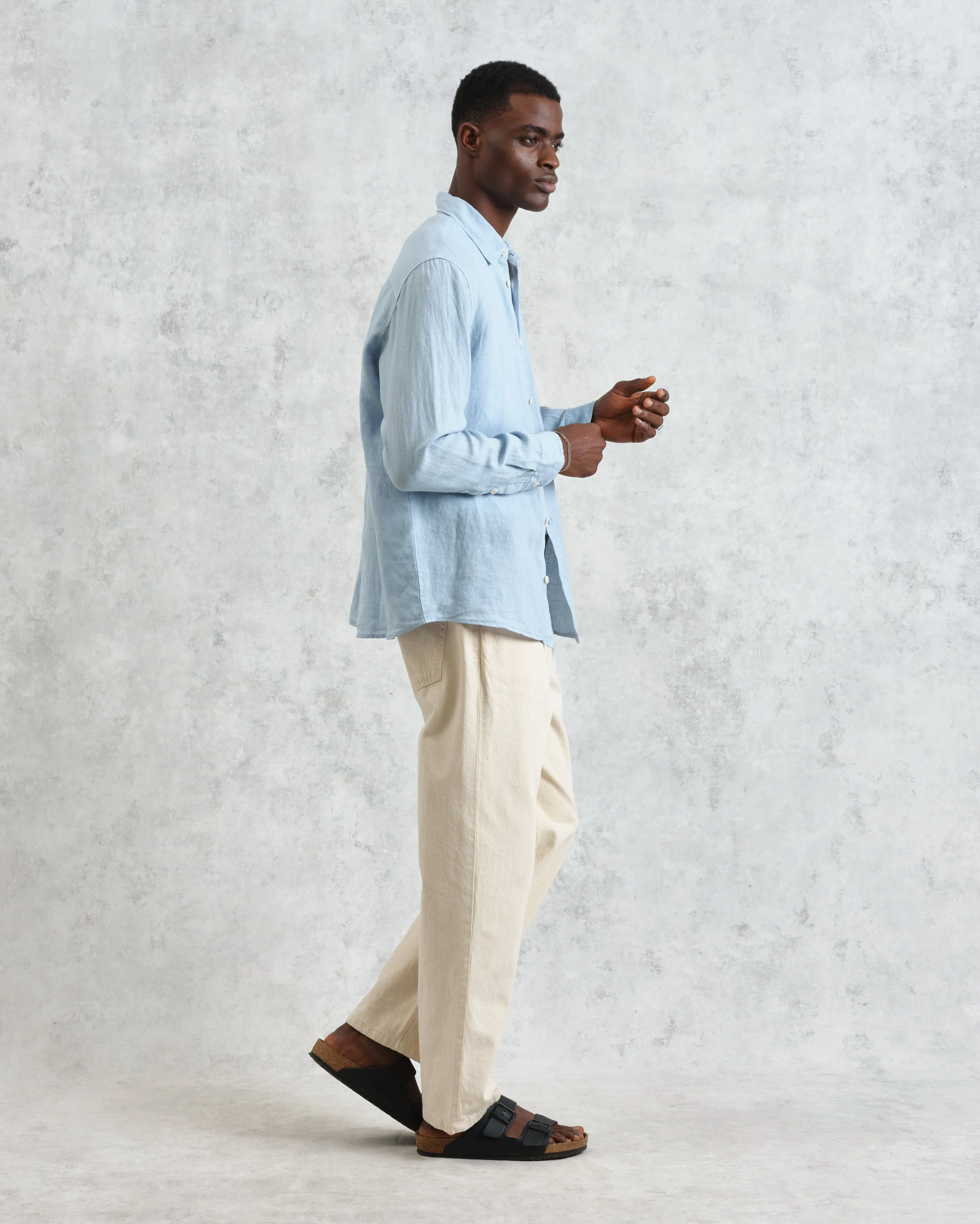 Rove - Light Blue Linen Shirt sold by Wax London product image thumbnail 5