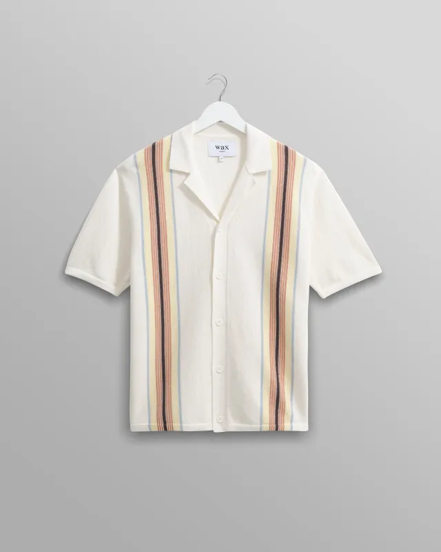 Ivy - Ecru And Multicolour Striped Cotton Polo Shirt sold by Wax London