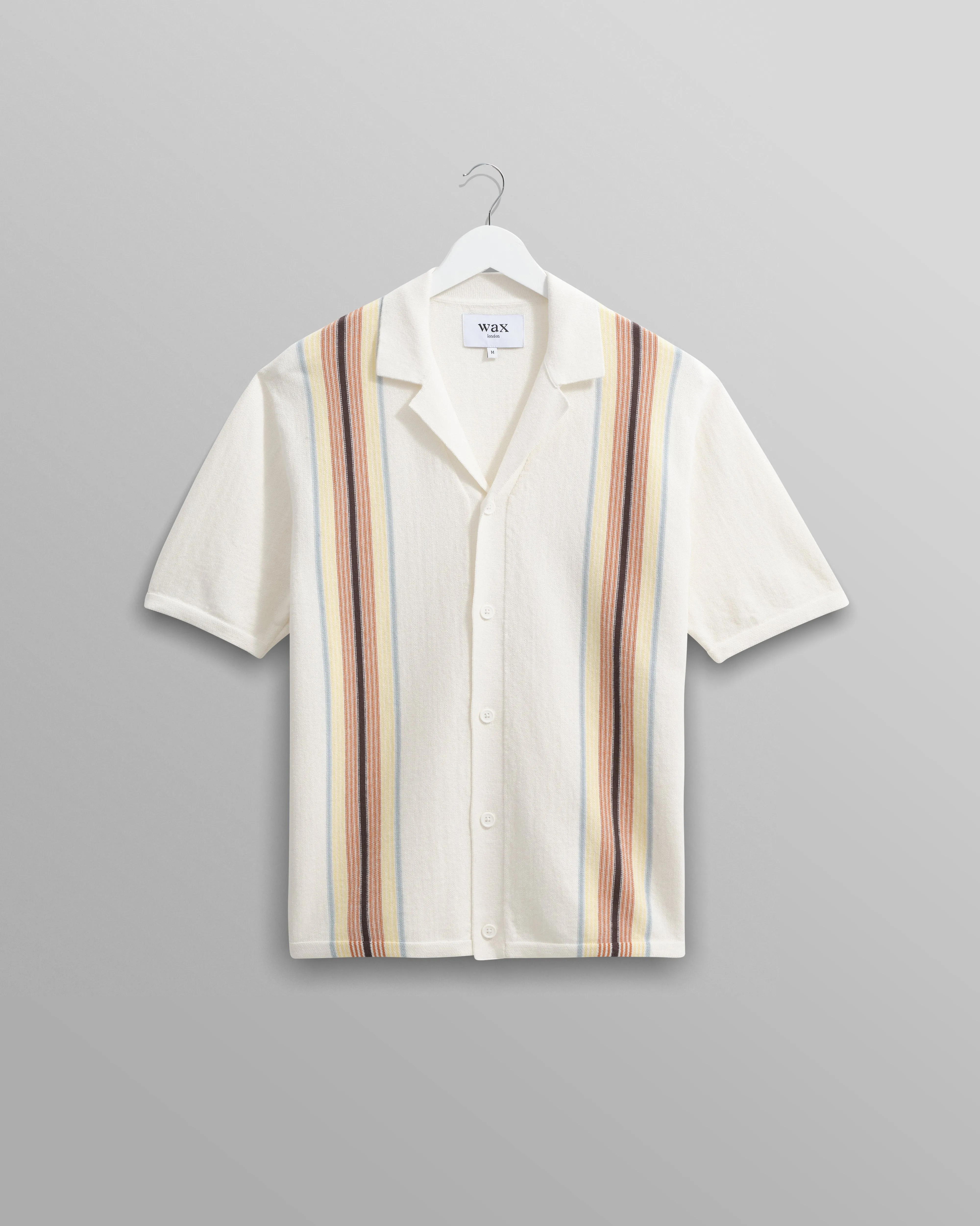Ivy - Ecru And Multicolour Striped Cotton Polo Shirt sold by Wax London